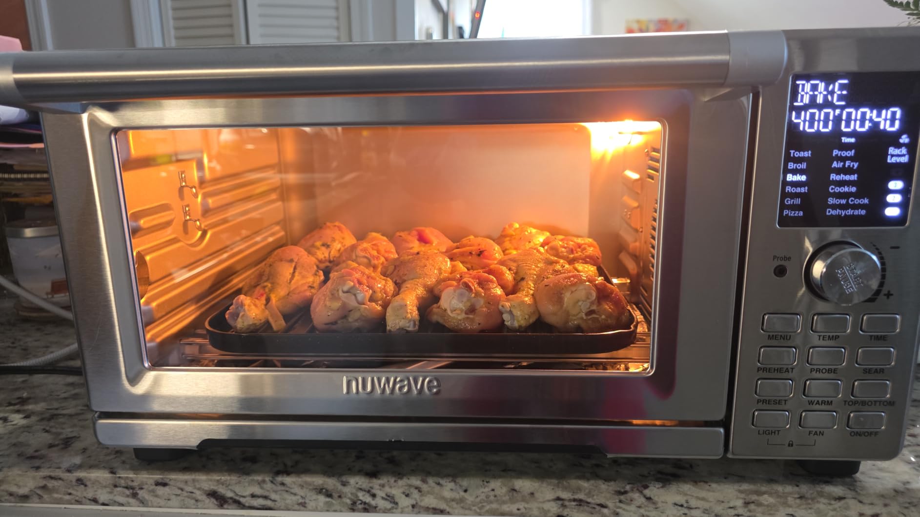 Nuwave Bravo XL Pro Air Fryer Toaster Oven w/Grill Combo, 2026 New System | Ultra-Fast Convection, 35% Crispier, 2X More Even, 142 Presets, 50-500F, Smarter Probe, PFAS Free, 30QT, Stainless Steel customer photo 2