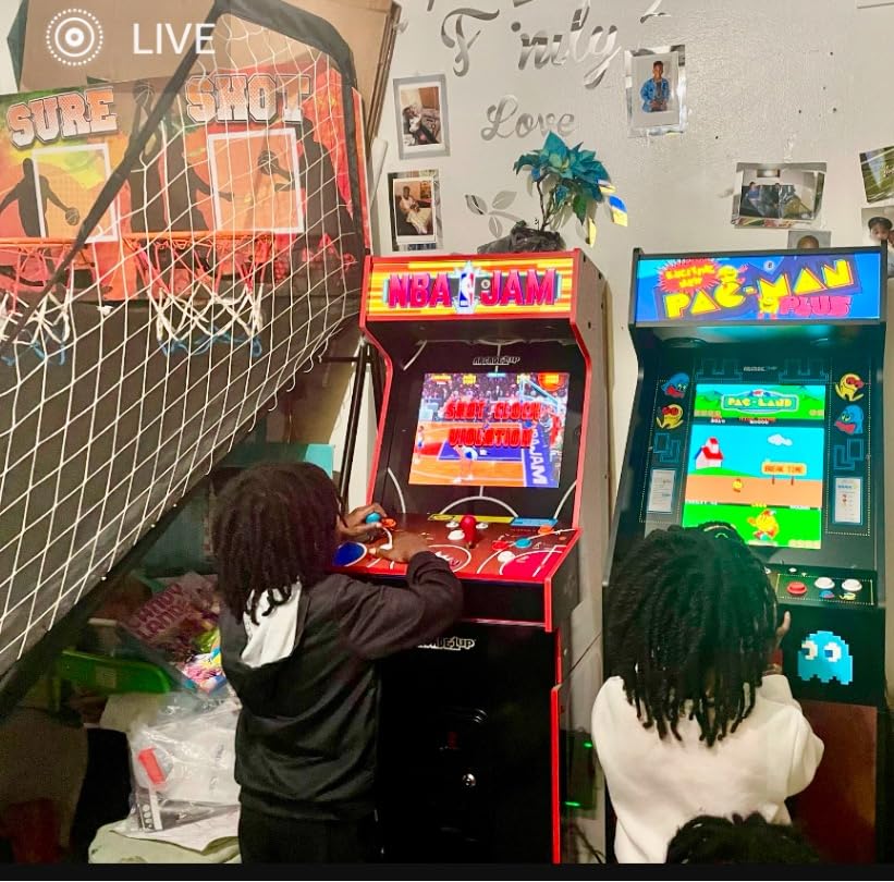 NBA JAM Deluxe 2-Player Home Arcade Machine, Over 5-Foot | Cabinet with Online Multiplayer, Light-Up Marquee and 3 Classic Basketball Games customer photo 1