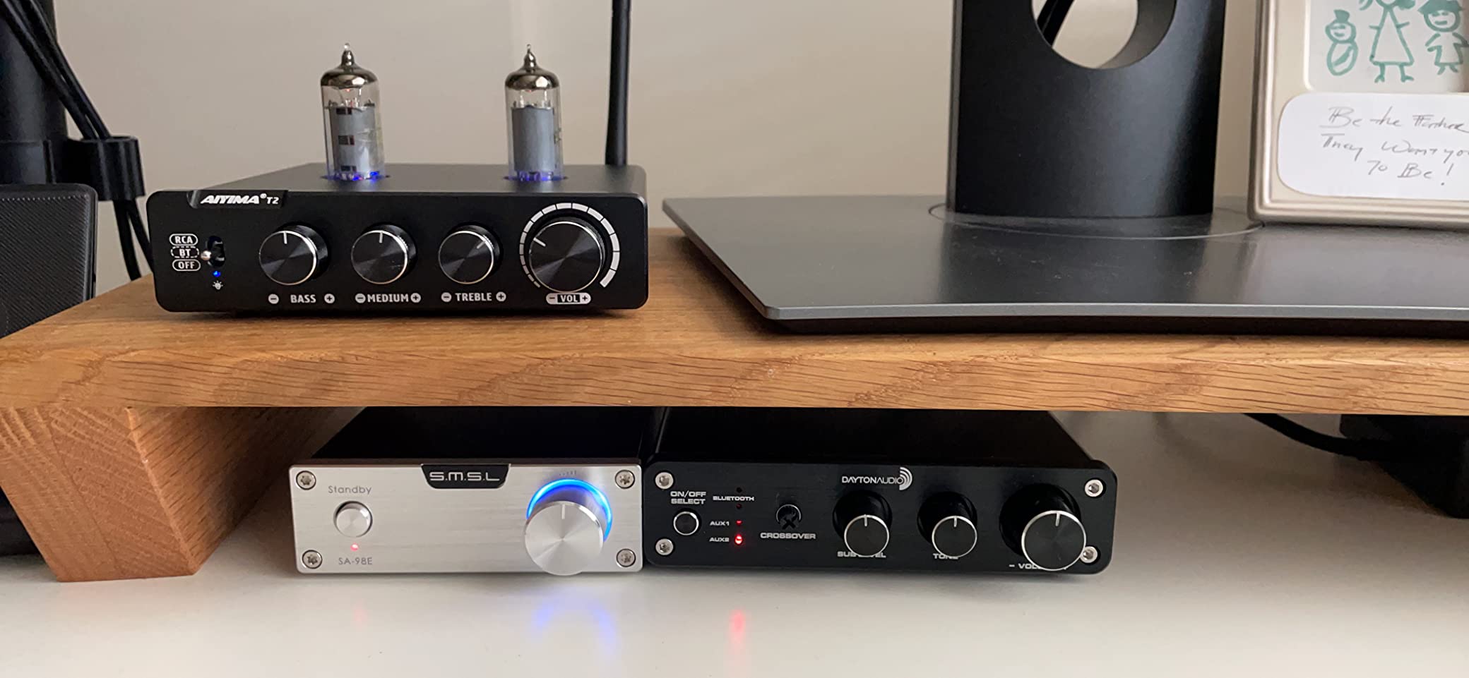 AIYIMA T1 PRO Vacuum Tube Preamplifier Bluetooth 5.1 with Treble Bass | 12V Trigger/RCA Out | Swappable Op-Amp & Tubes | Home Audio Pre-amp for 2.0/2.1 A07 MAX Stereo Amplifiers & Bookshelf Speaker customer photo 2