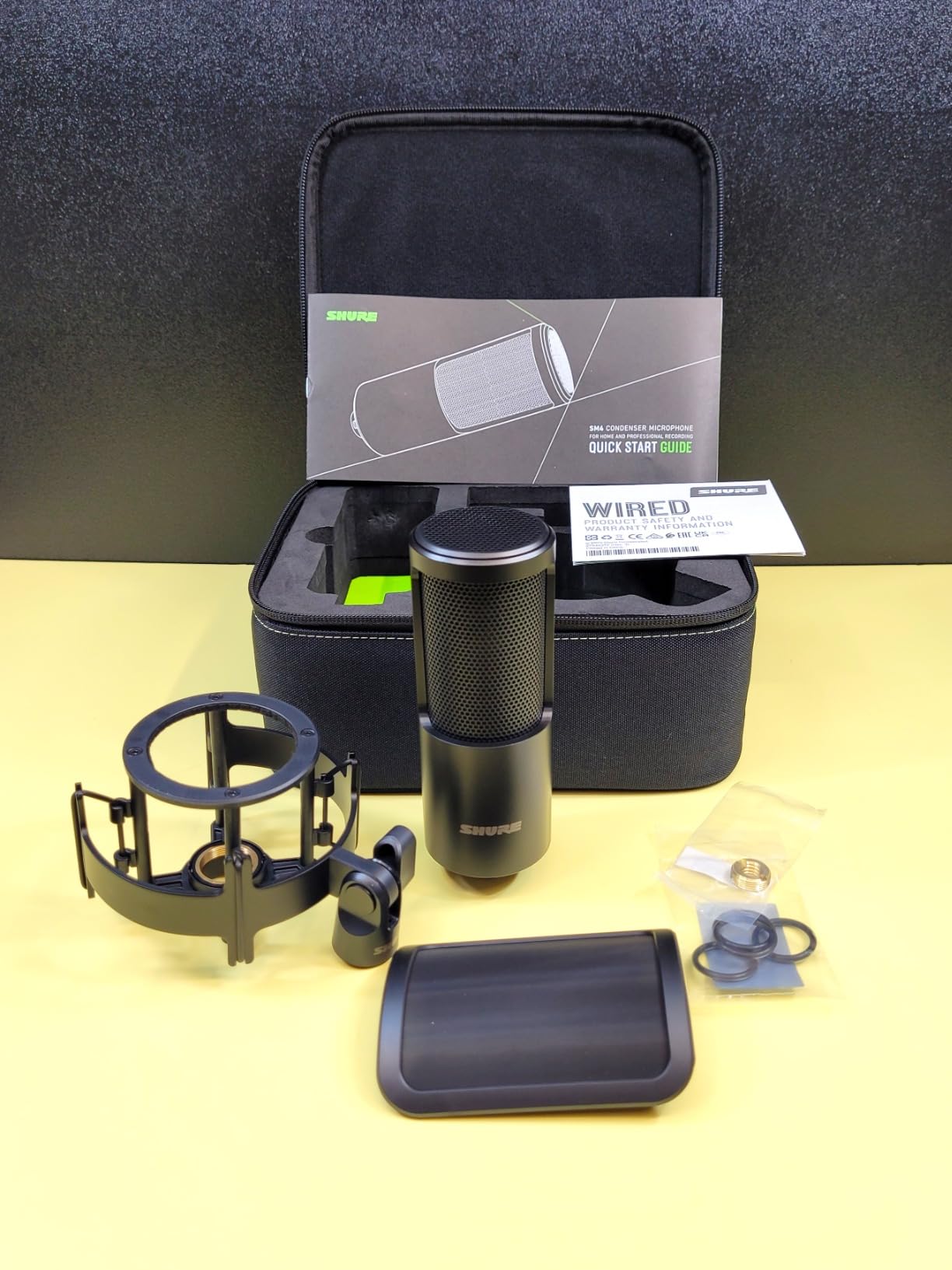 Shure SM4 XLR Studio Condenser Microphone Kit for Recording | Home-studio condenser mic with mix-ready audio, all-metal build, detachable magnetic pop filter and shock mount customer photo 1