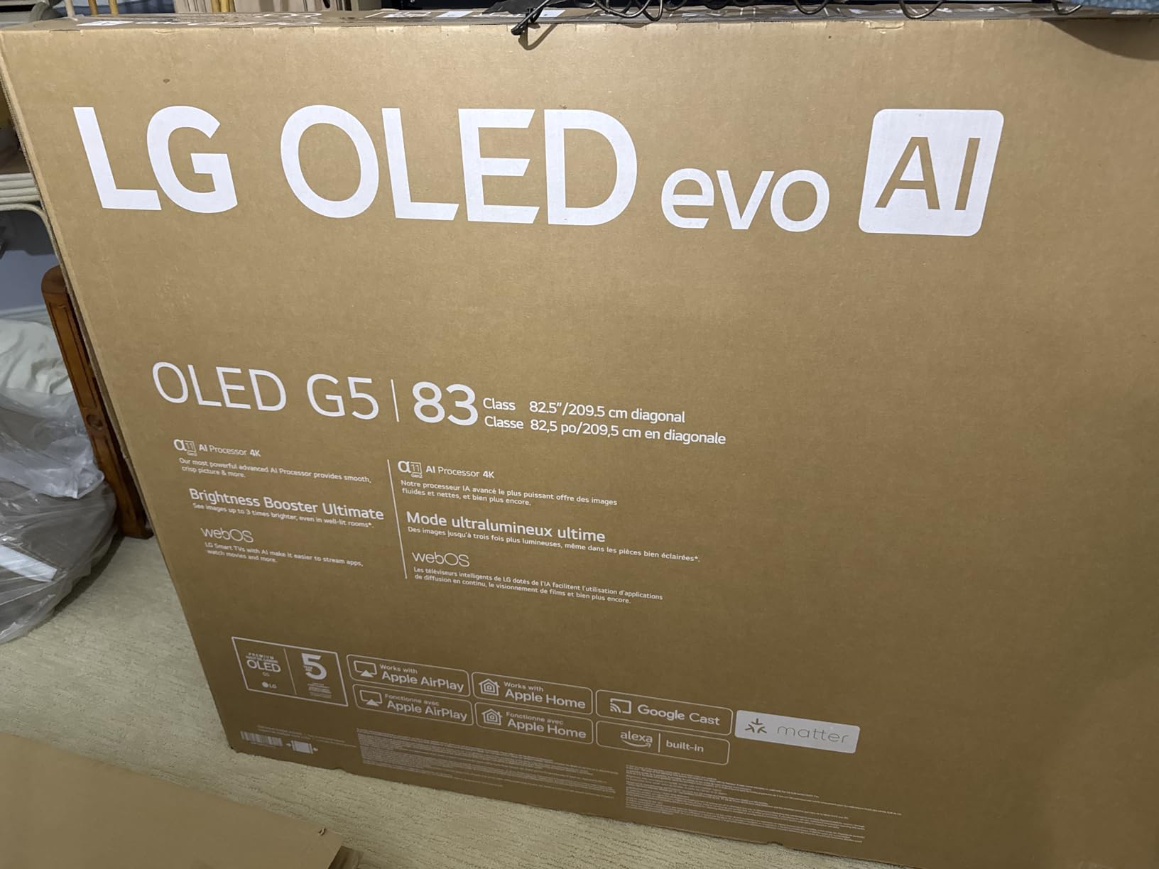 83-Inch Class OLED evo AI 4K G5 Series Smart TV w/Dolby Atmos, Dolby Vision, HDR10, AI Super Upscaling 4K, Filmmaker Mode, Wow Orchestra, Alexa Built-in (OLED83G5WUA, 2025) customer photo 1