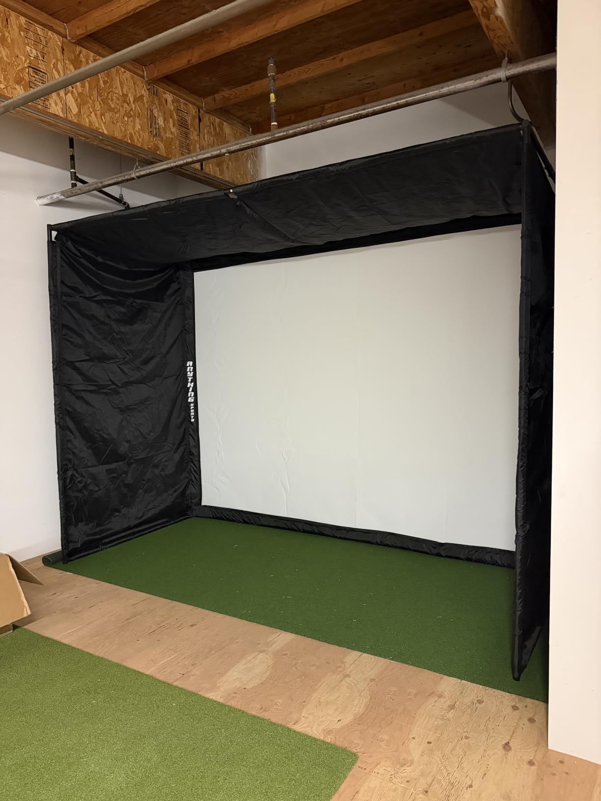 Complete Golf Simulator Enclosure Package - 4K-Ready Impact Screen with Blackout Cage, Projector Mount, Frame Poles, Side Shank Nets | Indoor & Garage Practice | Easy Setup | 12-Month Warranty customer photo 2