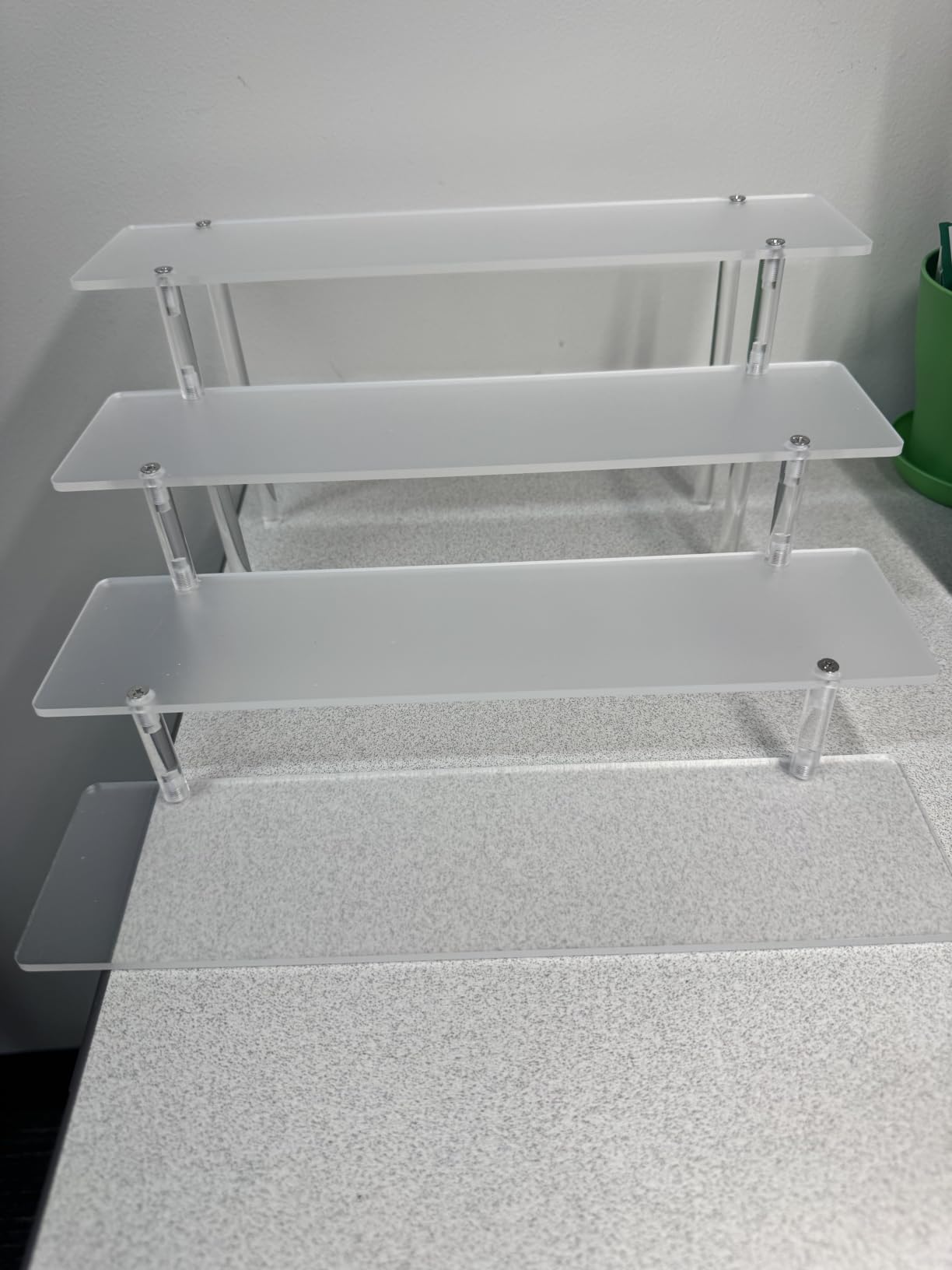 HENABLE 4 Tier Acrylic Perfume Organizer Stand, Clear Display Risers for Perfume, Cologne, Cosmetic, Skincare, Funko POP, Dessert Display, Cupcake Stand Holder customer photo 1