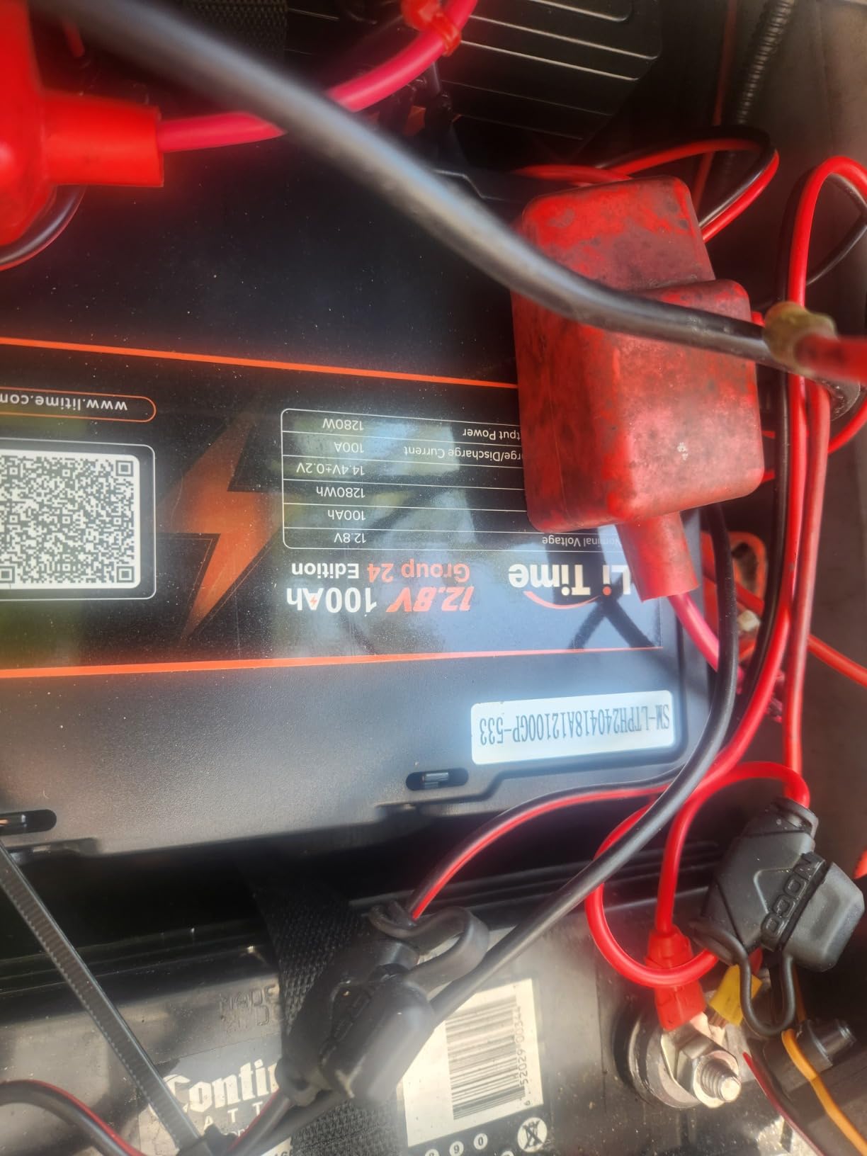 LiTime 12V 50Ah Trolling Motors LiFePO4 Lithium Battery for Fish Finder | Bluetooth, Low-Temp Protection, 4000+ Deep Cycles, IP65 Waterproof, 50A BMS, 640Wh, Max. 1.2C Rate for RV Boat, Kayak, Marine customer photo 1