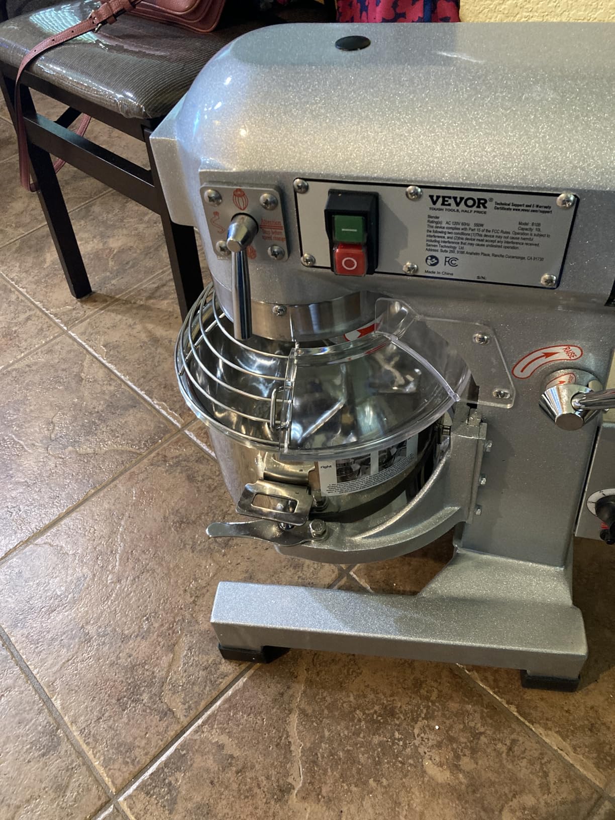 VEVOR Commercial Food Mixer 30Qt, Commercial Mixer with 3 Adjustable Speeds, 1100W Dough Mixer, Commercial Stand Mixer with Stainless Steel Bowl customer photo 2