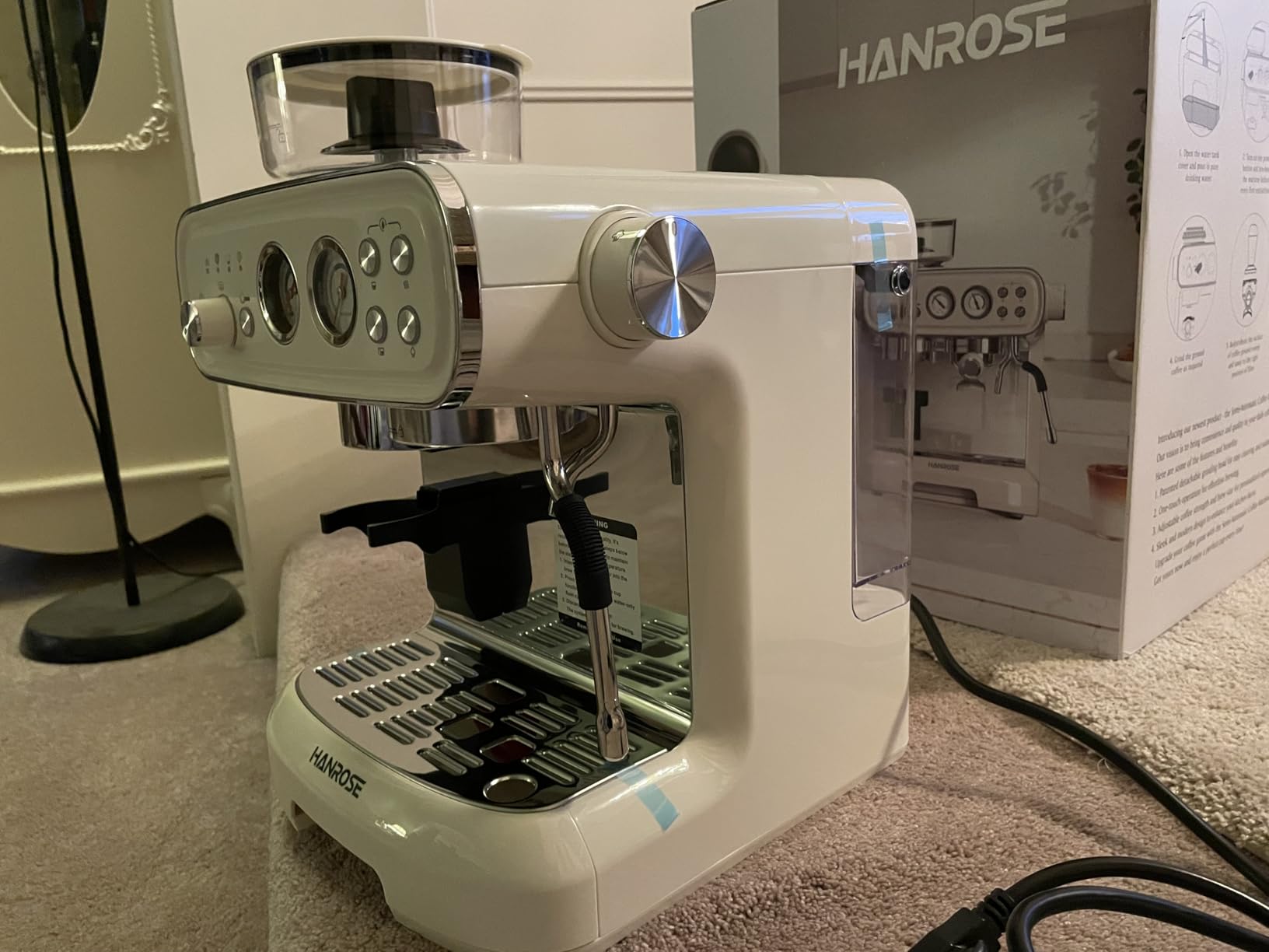 Espresso Machine with Grinder and Milk Frother, 20 Bar ULKA Pump | Fully Removable Burr Assembly, Adjustable Dosing & Independent Hot Water for Latte, Cappuccino & Americano at Home or Office customer photo 2