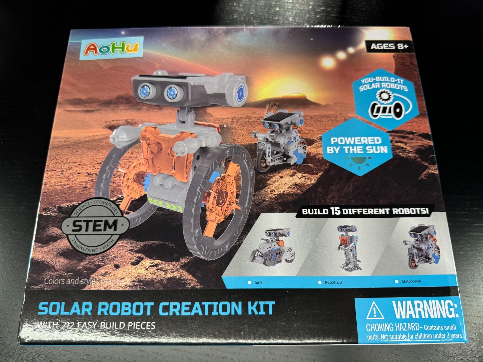 Solar Robot Building Kit STEM Gift for Boys Aged 8-13, DIY 15-in-1 Educational Science Building Toy, Solar or Battery Powered Robotic Set for Children Birthday with 212 Pieces customer photo 1