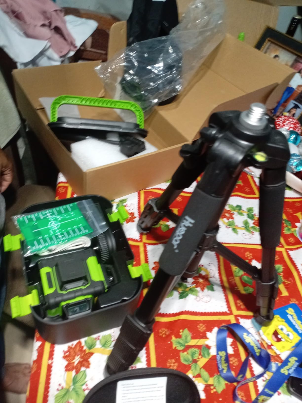Huepar Laser Level 360 with Tall Tripod Self Leveling Rechargeable HM03CGT | 50