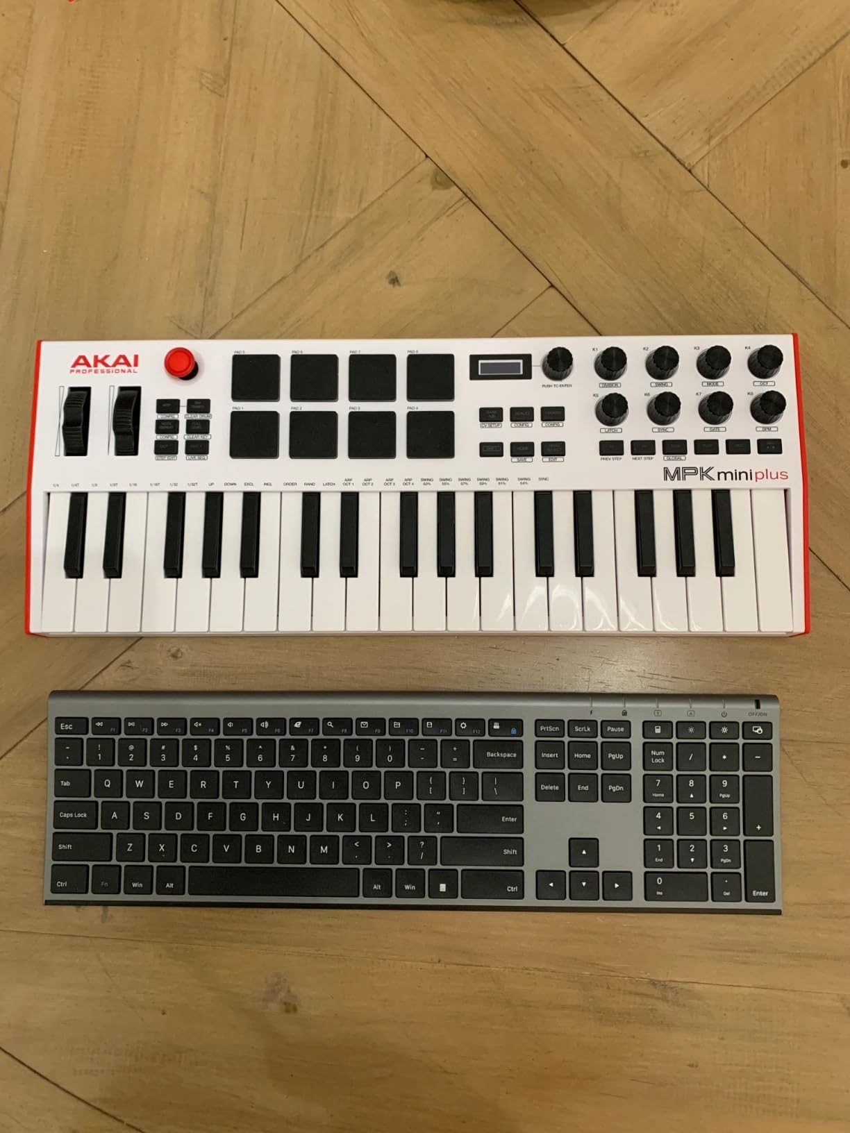 Akai Professional MPK Mini Plus 37-Key USB MIDI Keyboard Controller, White | Velocity-Sensitive Mini Keys, 8 MPC Pads, 64 Step Sequencer, MIDI/CV/Gate I/O, Software Suite Included, for Beat Makers customer photo 2