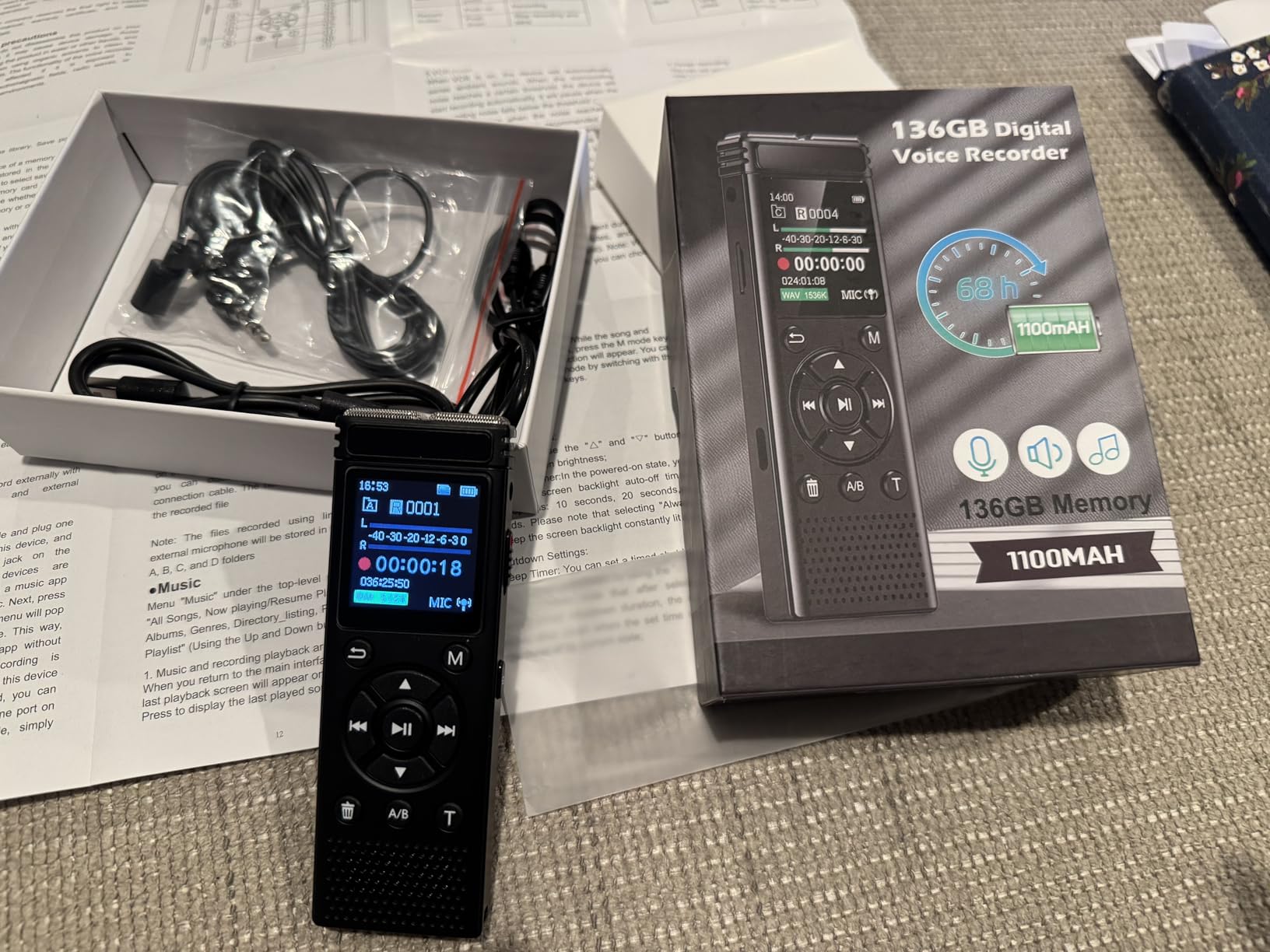 Tonfarb 136GB Digital Voice Recorder with Playback,9775 Hours Audio Record customer photo 2