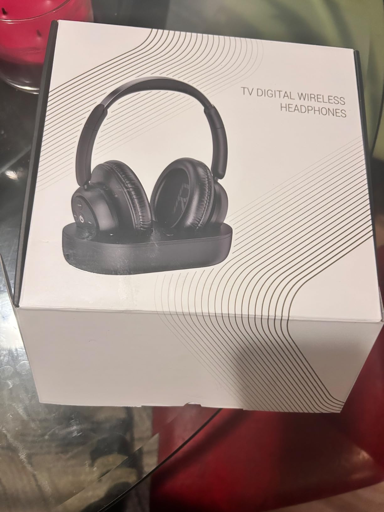 Wireless TV Headphones for Seniors with Transmitter, Black | Wireless TV Headphones with Low Audio Delay, Transmitter Charging Base, Independent Volume Control, with Optical, AUX, RCA and USB customer photo 2