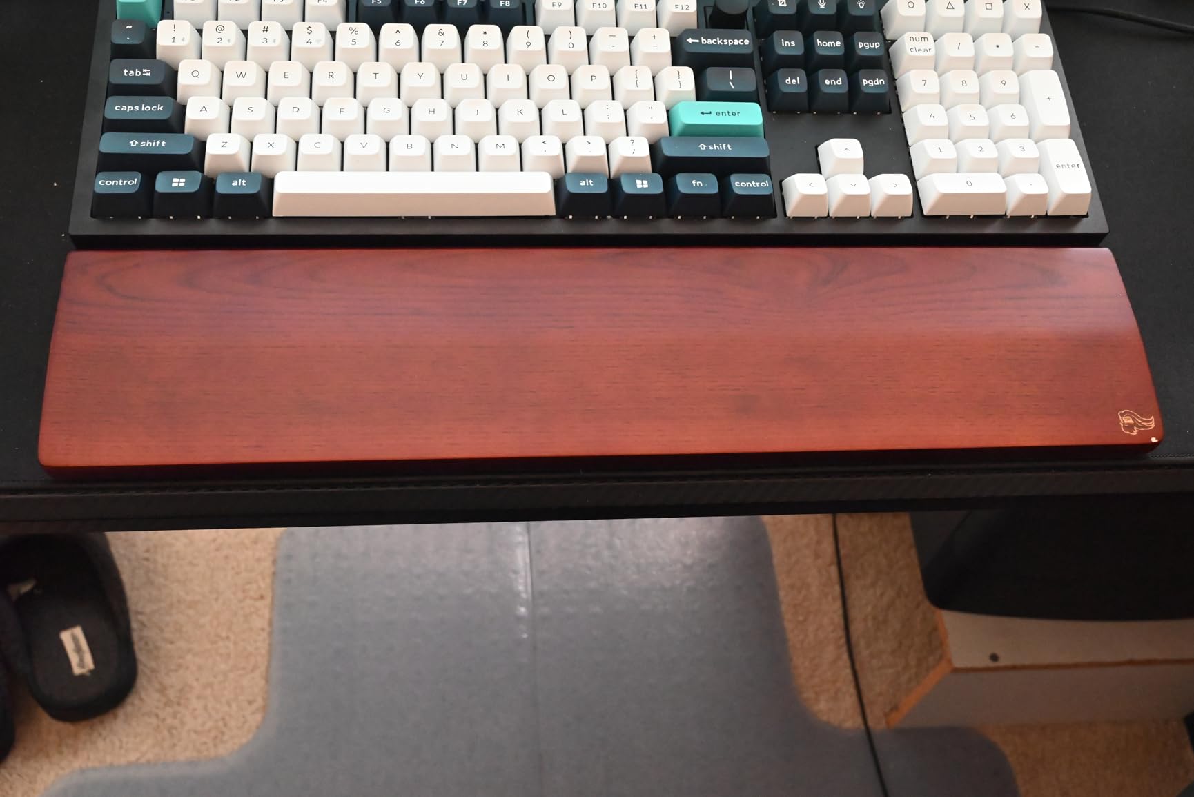 GLORIOUS Gaming Wooden Keyboard Wrist Rest (TKL) - White Ash Wood, Medium-Coarse Grain, Smooth Surface, Sweat & Oil Resistant, Easy Clean, Anti-Slip Rubber Base, 14