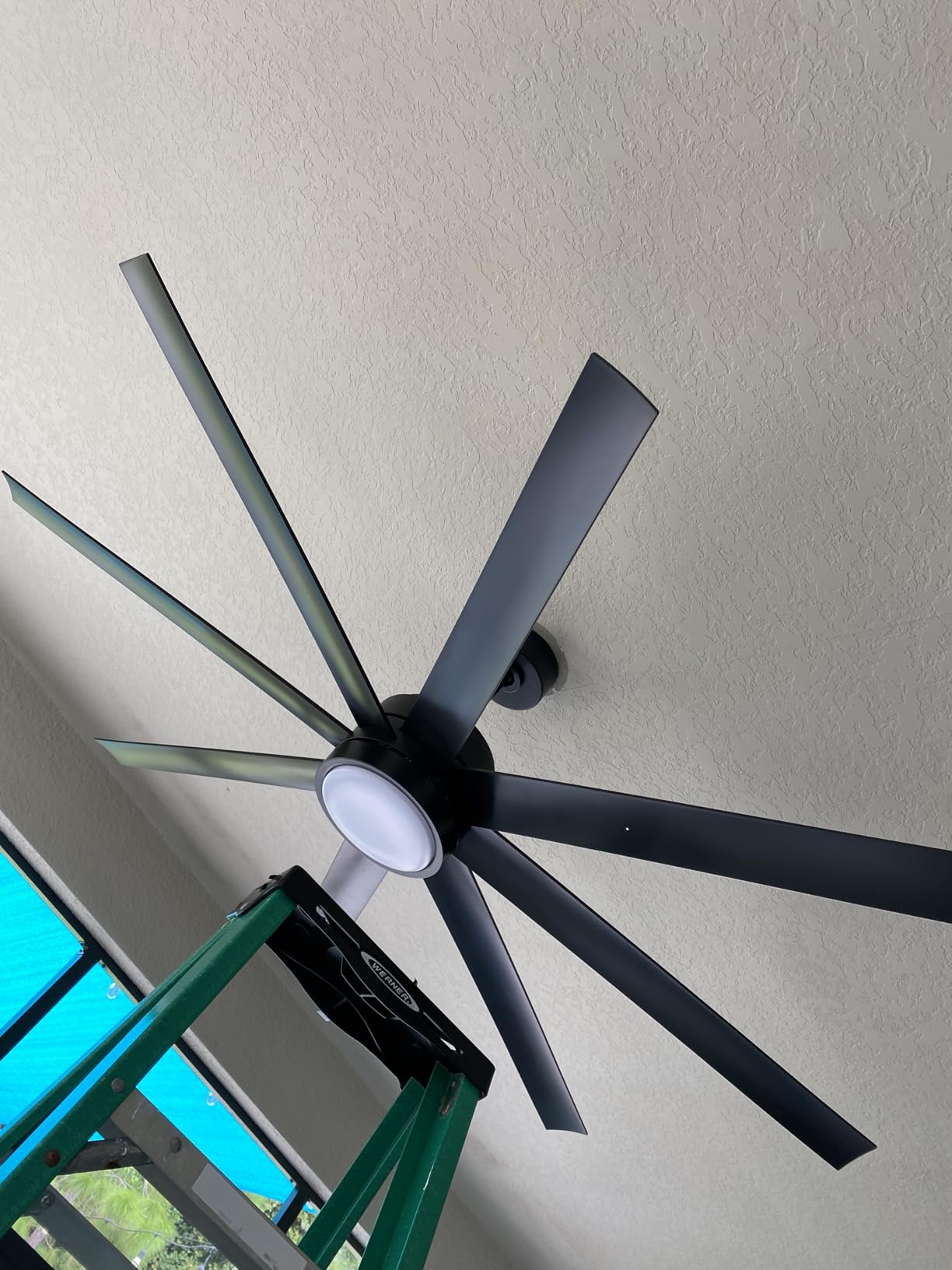 Modern Ceiling Fans with Lights, 72 Inch Ceiling Fan with Light and Remote, Bedroom Living Room Library Cafe Outdoor/Industrial, 24W 6CCT Dimmable, 8 Blades 6 Speed Reversible Quiet DC Motor, Black customer photo 1