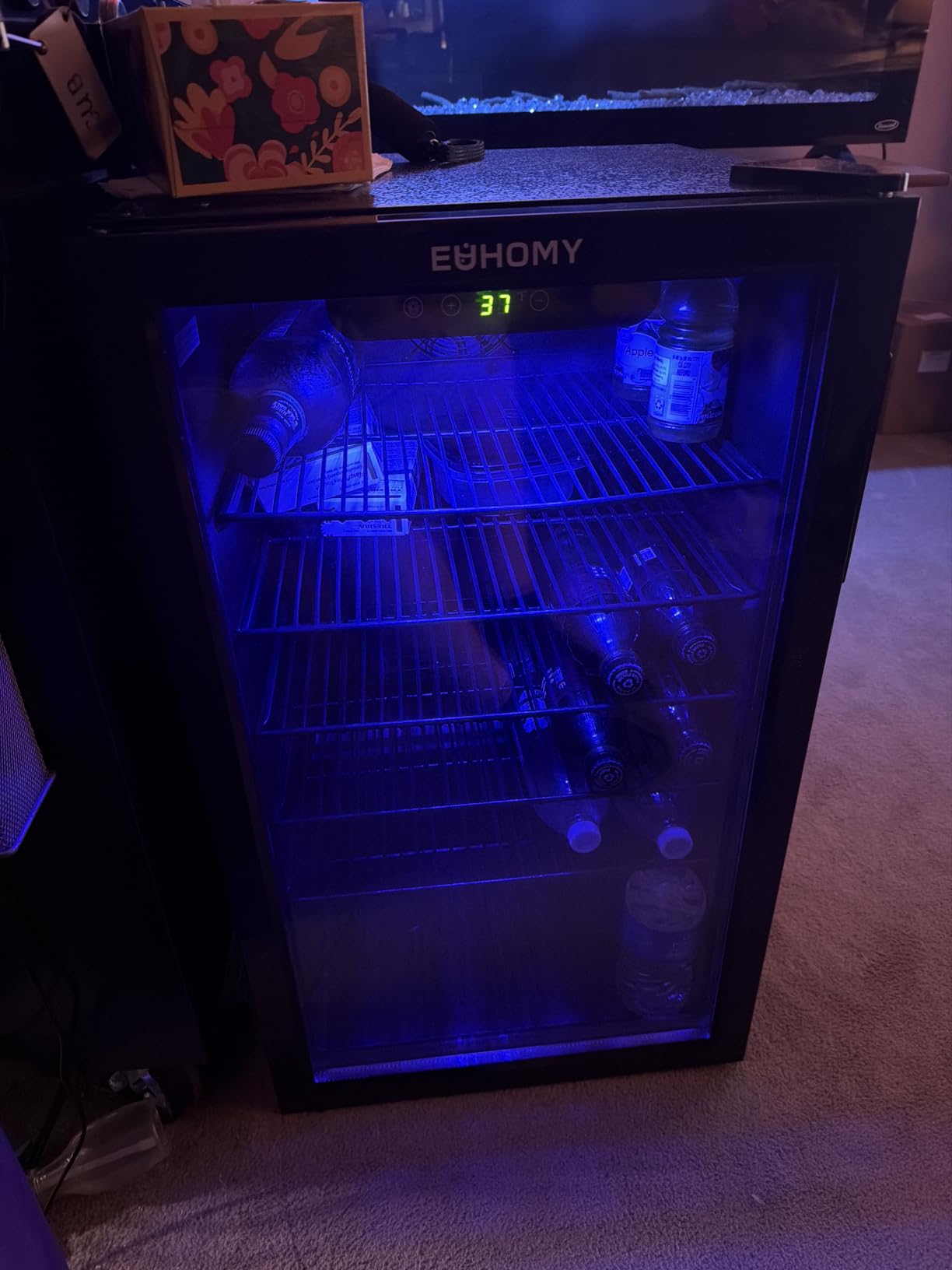 EUHOMY 145 Can Mini Fridge, 4.5 Cu.ft Beverage Refrigerator with Glass Door | 32°F to 61°F, Compressor Cooling, Digital Temperature Control, Adjustable Shelves, LED Light, 40 dB, Home Office Bar Use customer photo 2