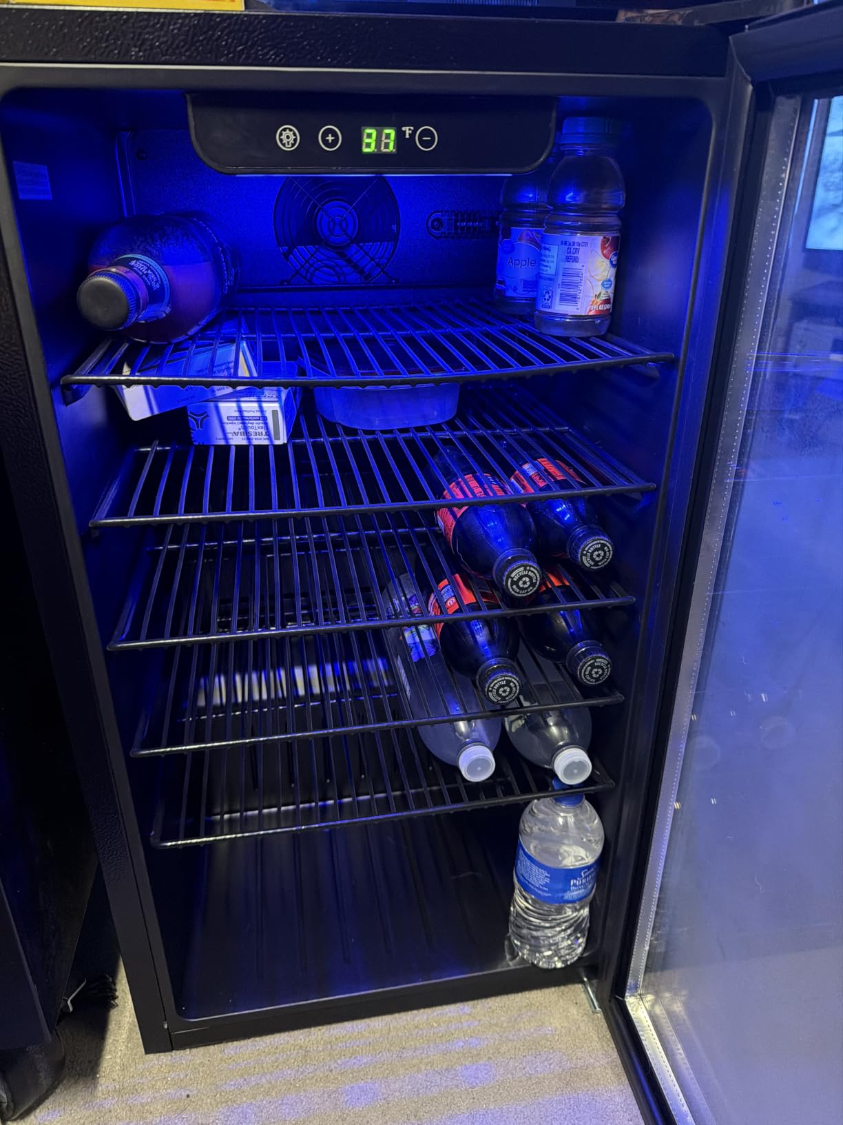 EUHOMY 24 Can Mini Fridge, 18L Beverage Refrigerator with Quiet Compressor | 0.6 Cu.ft Capacity, 40°F to 61°F, Countertop, Digital Temperature Control, Removable Shelves, LED Light, Home Bar Office Use customer photo 2