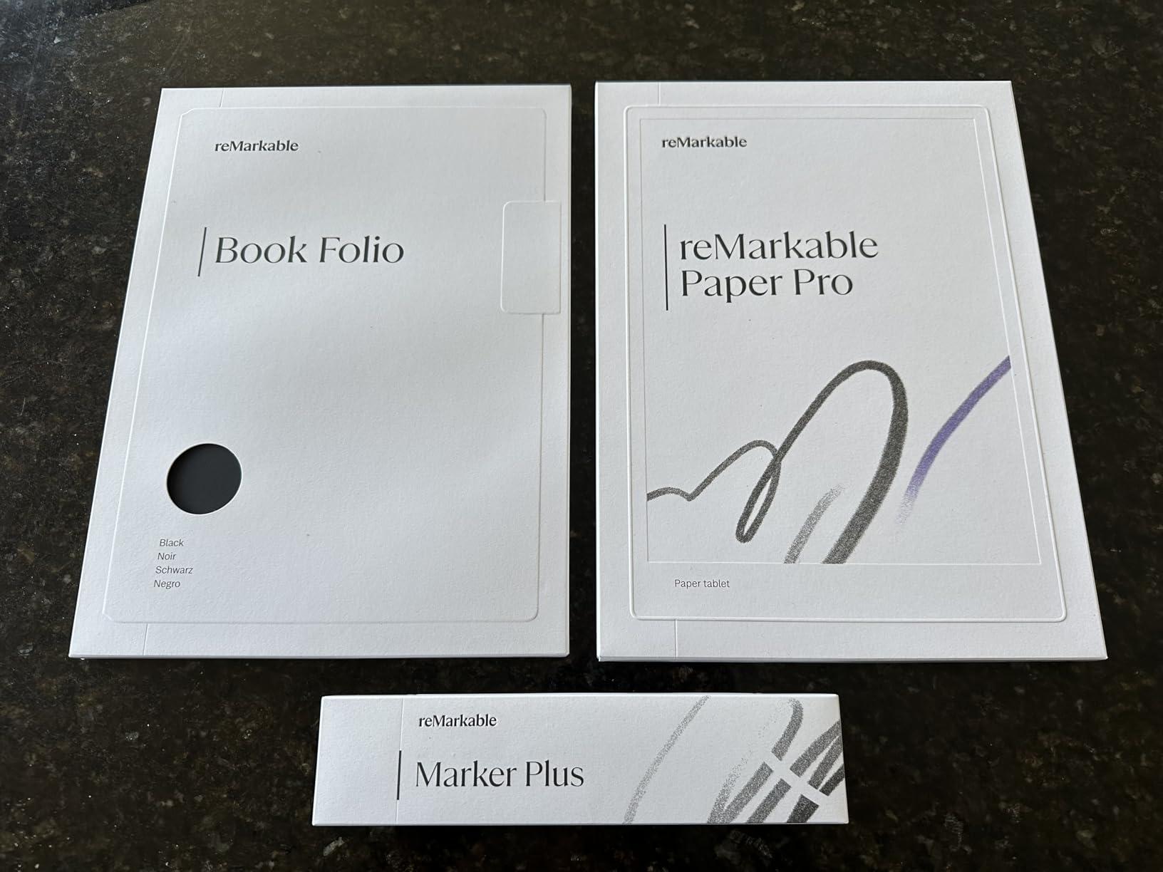 reMarkable Paper Pro with Marker Plus and Black Leather Book Folio | 11.8