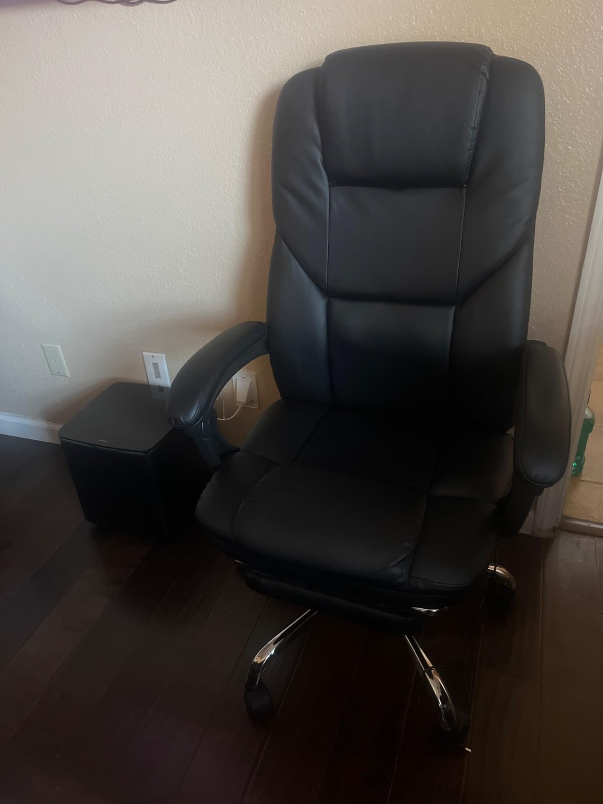 Furmax Massage Office Chair with Foot Rest Executive Big and Tall Office Chair Ergonomic Home Office Desk Chairs, Reclining High Back Leather Chair with Lumbar Support, 400LBS (Black) customer photo 2