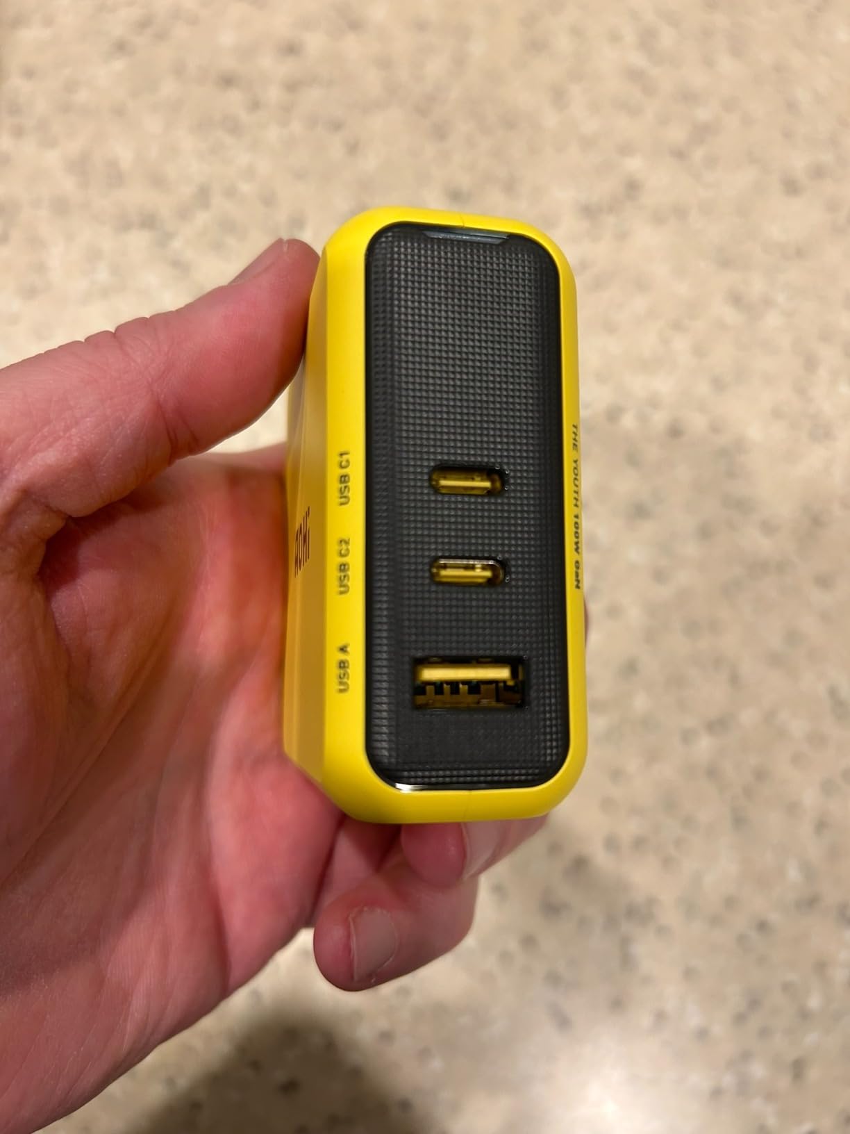 AOHI Youth 100W GaN USB C Wall Charger, 3-Port Laptop Fast Charger Type C Power Adapter PPS PD for MacBook Pro/Air, iPad Pro, iPhone 17/16 Pro Max, Galaxy S24 Ultra/Note, Pixel, Steam Deck, Yellow customer photo 1