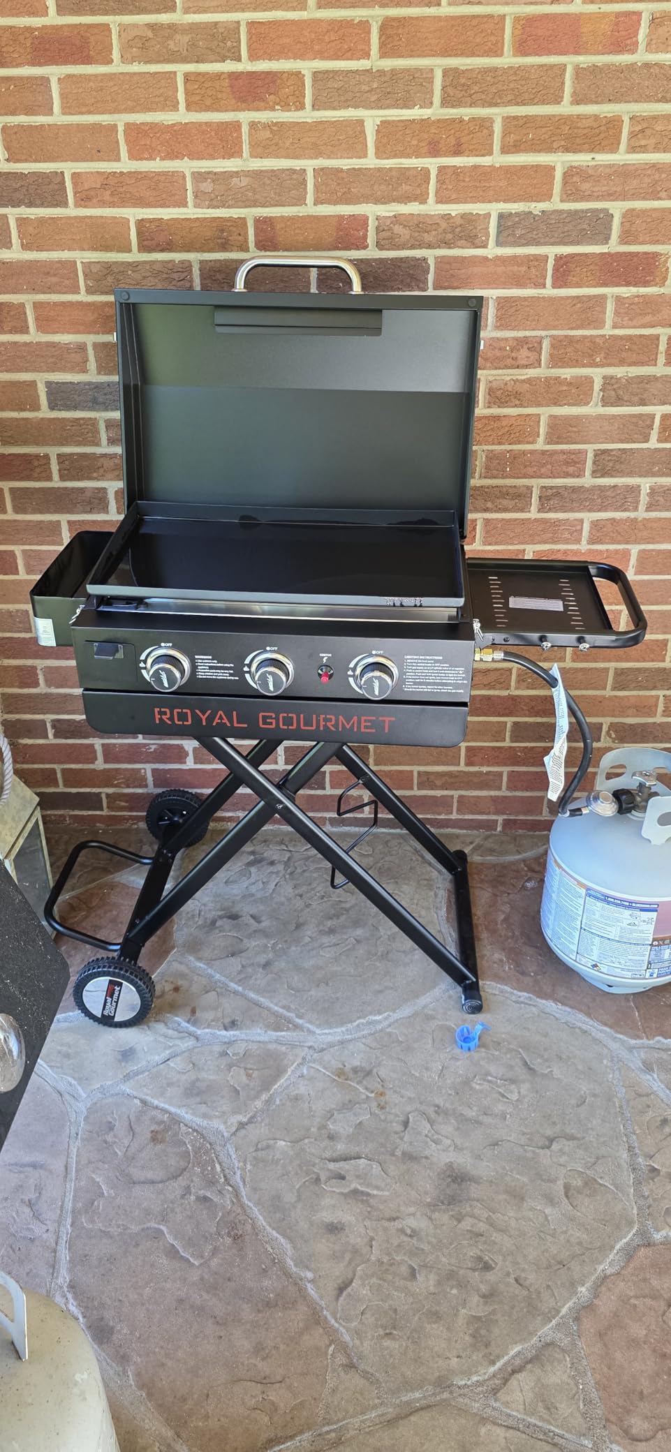 Royal Gourmet PD3001 3-Burner Propane Gas Griddle with Collapsible Stand | 23-Inch Portable Griddle with Side Table | 25,500 BTU Output, 314 Sq.In. Cooking Area | for Camping Tailgating Backyard Patio customer photo 1