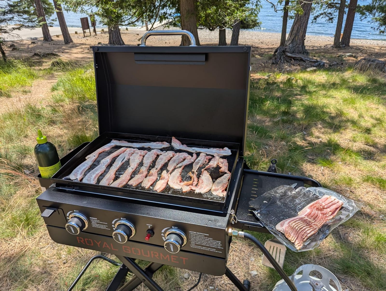 Royal Gourmet PD3001 3-Burner Propane Gas Griddle with Collapsible Stand | 23-Inch Portable Griddle with Side Table | 25,500 BTU Output, 314 Sq.In. Cooking Area | for Camping Tailgating Backyard Patio customer photo 2