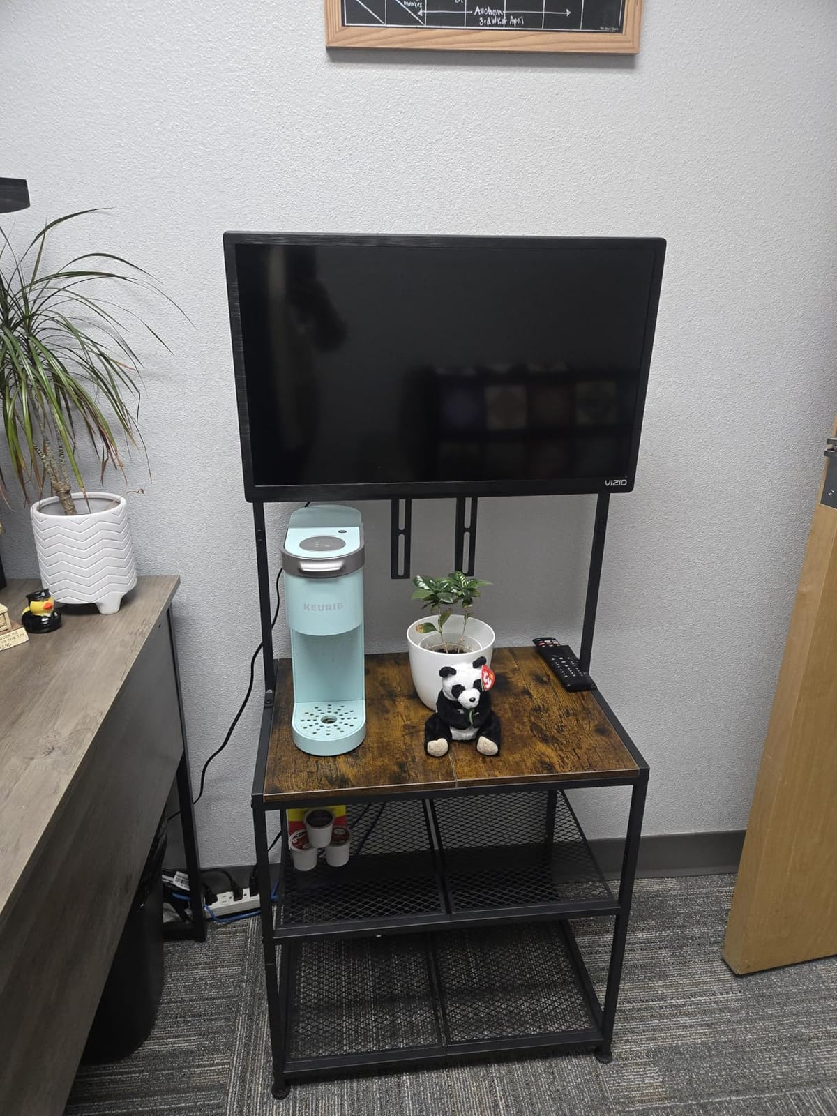 23 Inch to 50 Inch Floor Small Corner TV Stand with Storage Shelves for Living Room Bedroom, Universal Floor Television Stands with Mount, Rustic Brown Corner TV Table Desk Shelf for Small Space customer photo 2