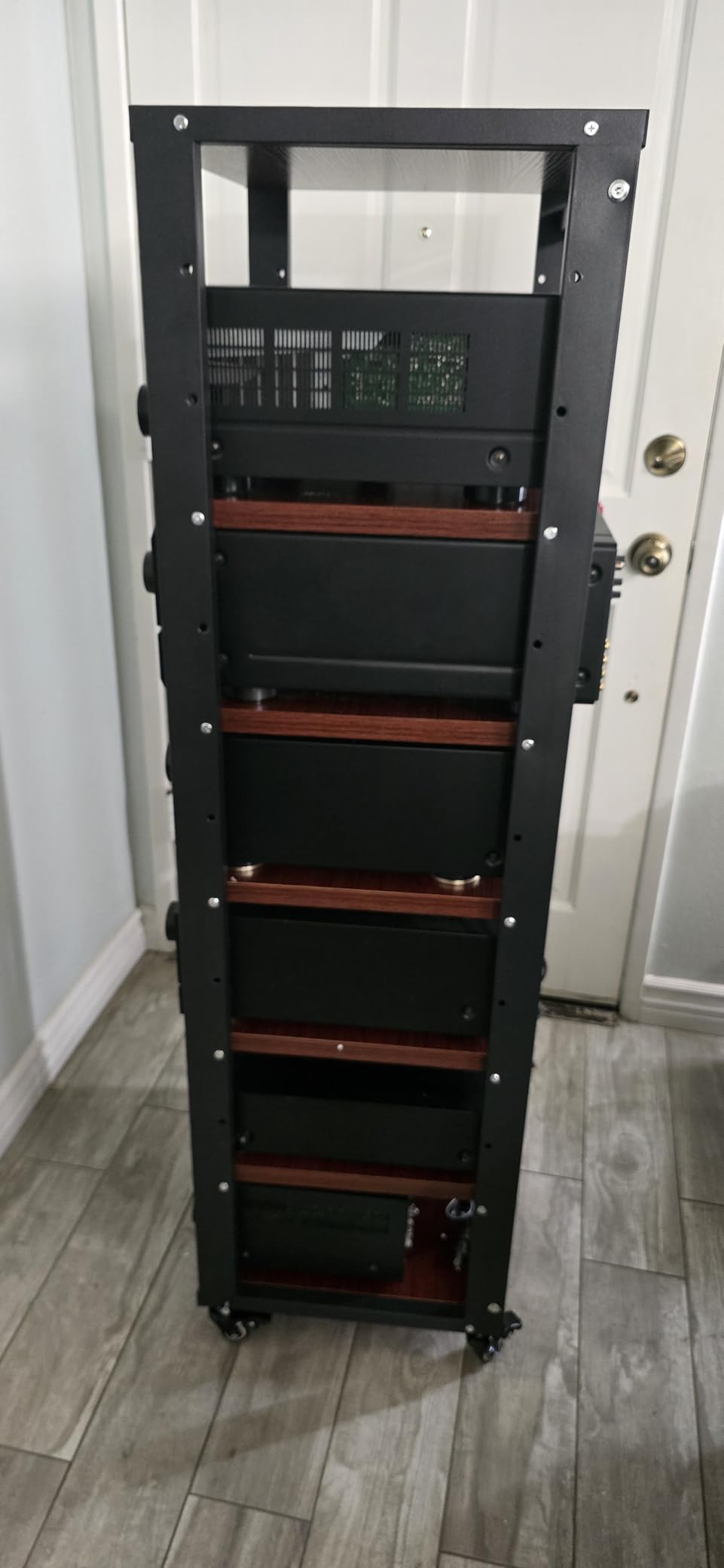 7-Tier Heavy Duty Audio Component Rack, Stereo Rack AV Media Stand Cabinet | Audio-Video Shelving Adjustable 55IN Tall Hifi Amplifier CD Record Player Receiver Equipment Rack for Home Theater customer photo 1