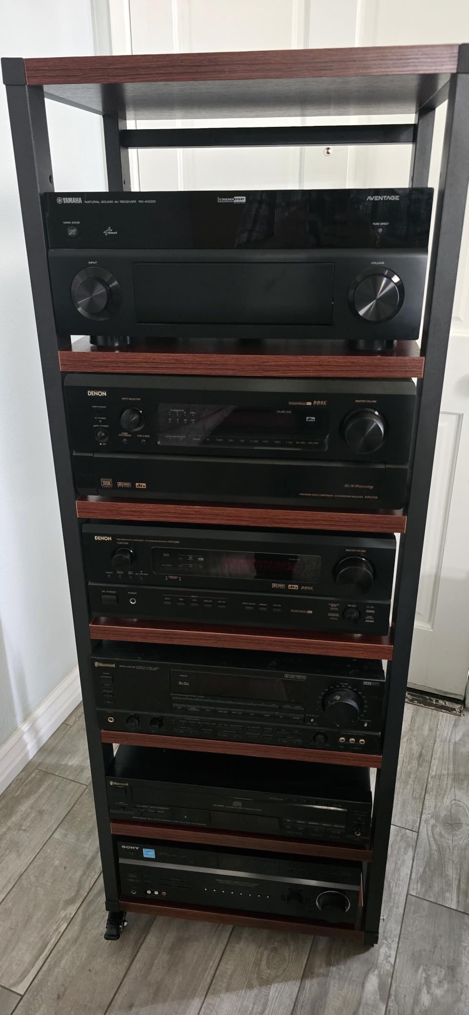 7-Tier Heavy Duty Audio Component Rack, Stereo Rack AV Media Stand Cabinet | Audio-Video Shelving Adjustable 55IN Tall Hifi Amplifier CD Record Player Receiver Equipment Rack for Home Theater customer photo 2
