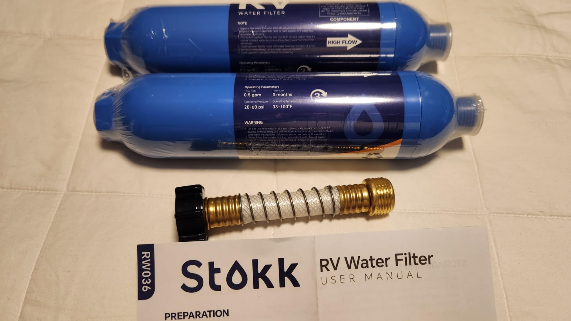 Stokk RV Water Filter with Flexible Hose Protector 2 Pack, NSF Certified | Greatly Reduces Bad Taste, Chlorine, Odor, Rust and Sediment, Inline Water Hose Filter for Garden, Camper and Pool customer photo 2