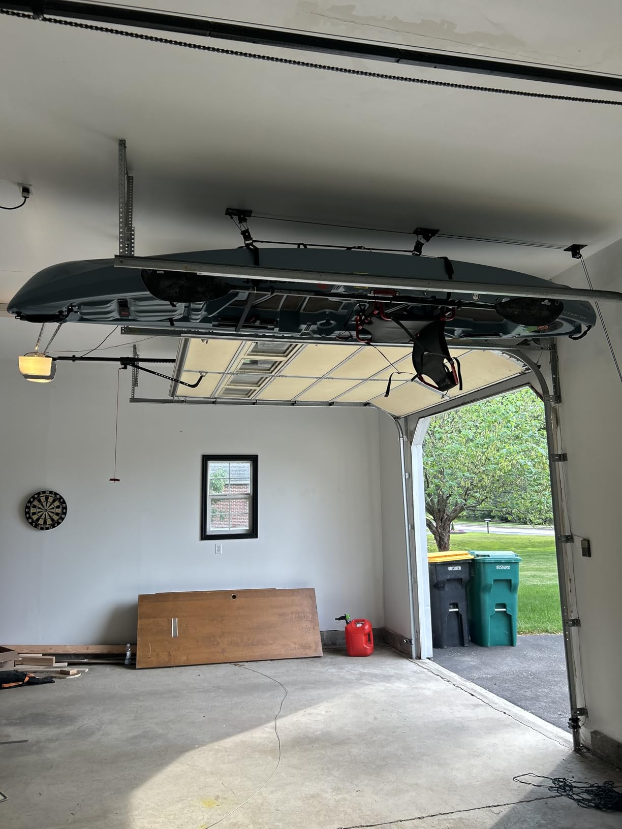 Teal Triangle Kayak Hoist for Garage Ceiling, 4 to 1 Canoe Lift, 150 lb | Kayak Pulley System for Garage, Kayak Ceiling Mount, 4 to 1 Canoe Hoist, Fits All Garage Heights customer photo 2