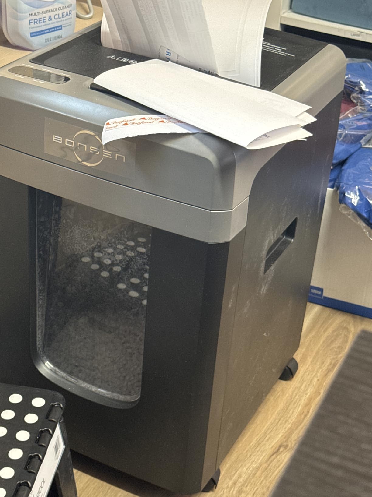 BONSEN 300-Sheet Auto Feed Micro Cut Heavy Duty Paper Shredder for Office customer photo 1