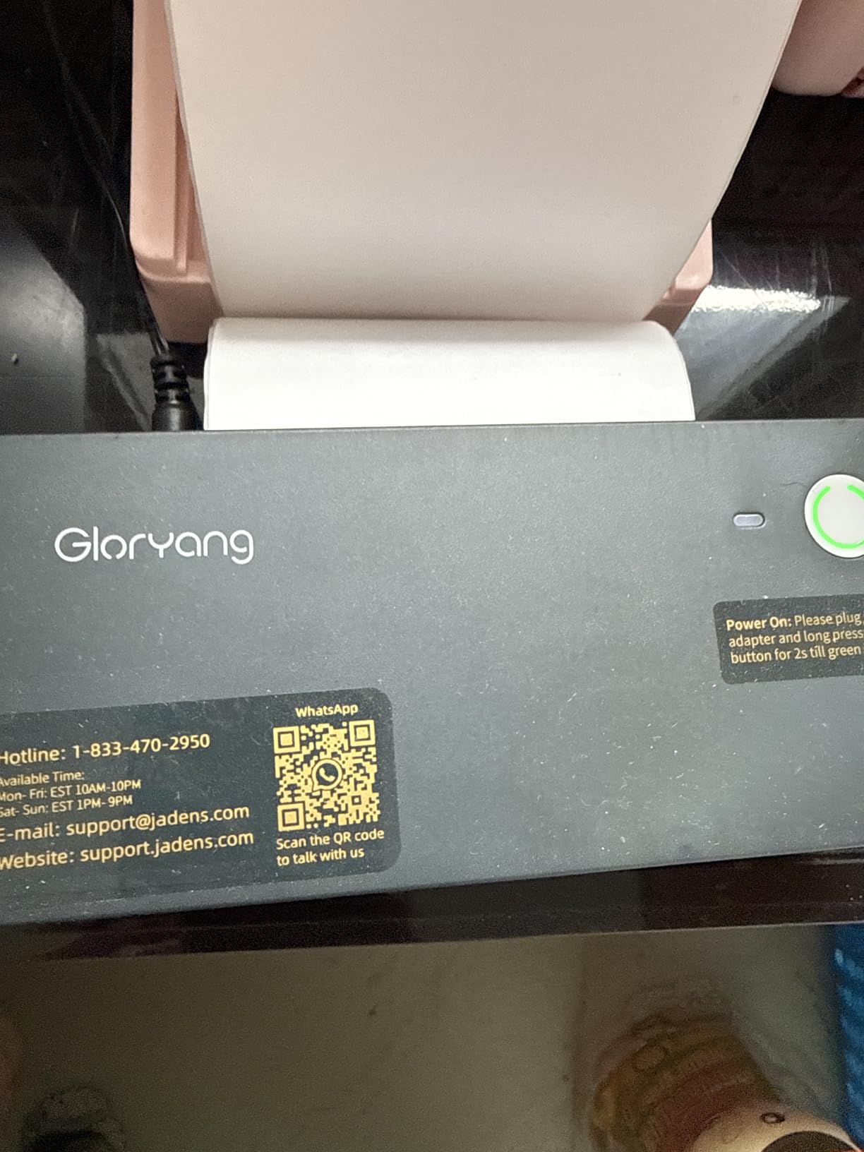 Gloryang Bluetooth Thermal Shipping Label Printer, 4X6 Inkless Label Machine for iOS, Android, Laptop, Wireless Printer for Small Business, Compatible with Amazon, UPS, Shopify, Black customer photo 1