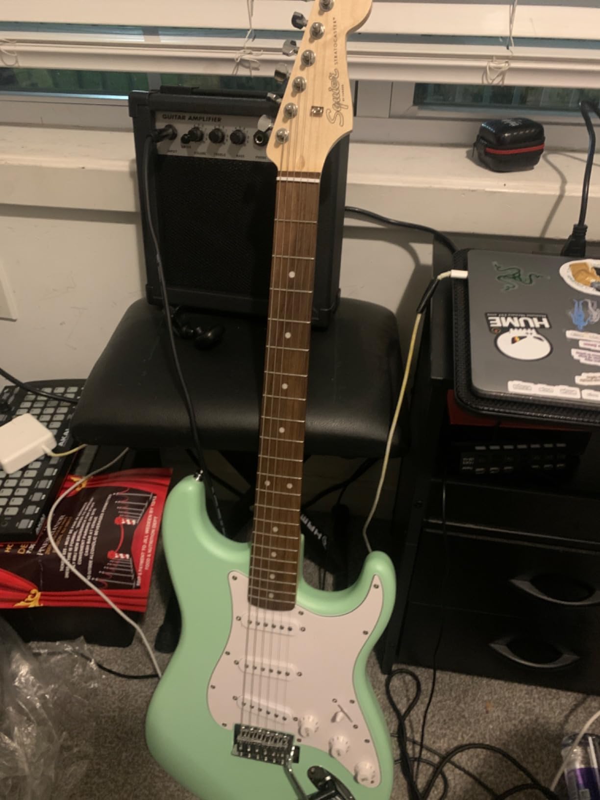 Fender Squier Stratocaster Electric Guitar - Surf Green Bundle with Amplifier, Gig Bag, Cable, Strap, Picks, and Austin Bazaar Instructional Video customer photo 2