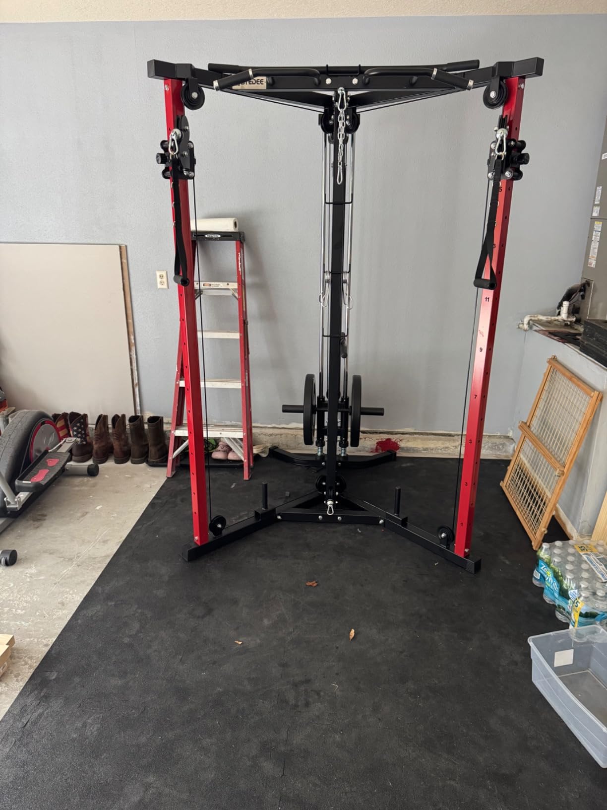 Mikolo Cable Crossover Machine, Functional Trainer with 17 Adjustable Positions, Home Gym Equipment with High and Low Pulley System for LAT Pulldowns and Seated Cable Row, Cable Fly Machine customer photo 1