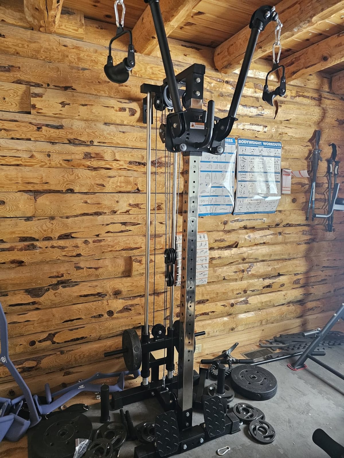 GMWD Cable Machine Home Gym, Wall Mounted Cable Machine with Dual Swivel Arms and 22 Adjustable Positions, All-in-One Cable Crossover Machine for Home Gym, Black customer photo 1