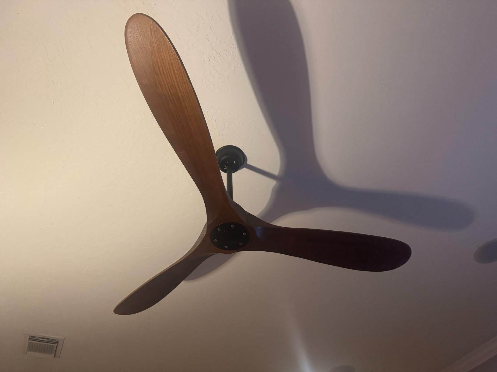Haipeel Wood Ceiling Fans without Lights, 84 Inch Extra Large Ceiling Fan no Light with Remote, High CFM Indoor Outdoor Ceiling Fan no Light 3 Blade Propeller for Patios Farmhouse Garage, Dark Walnut customer photo 2