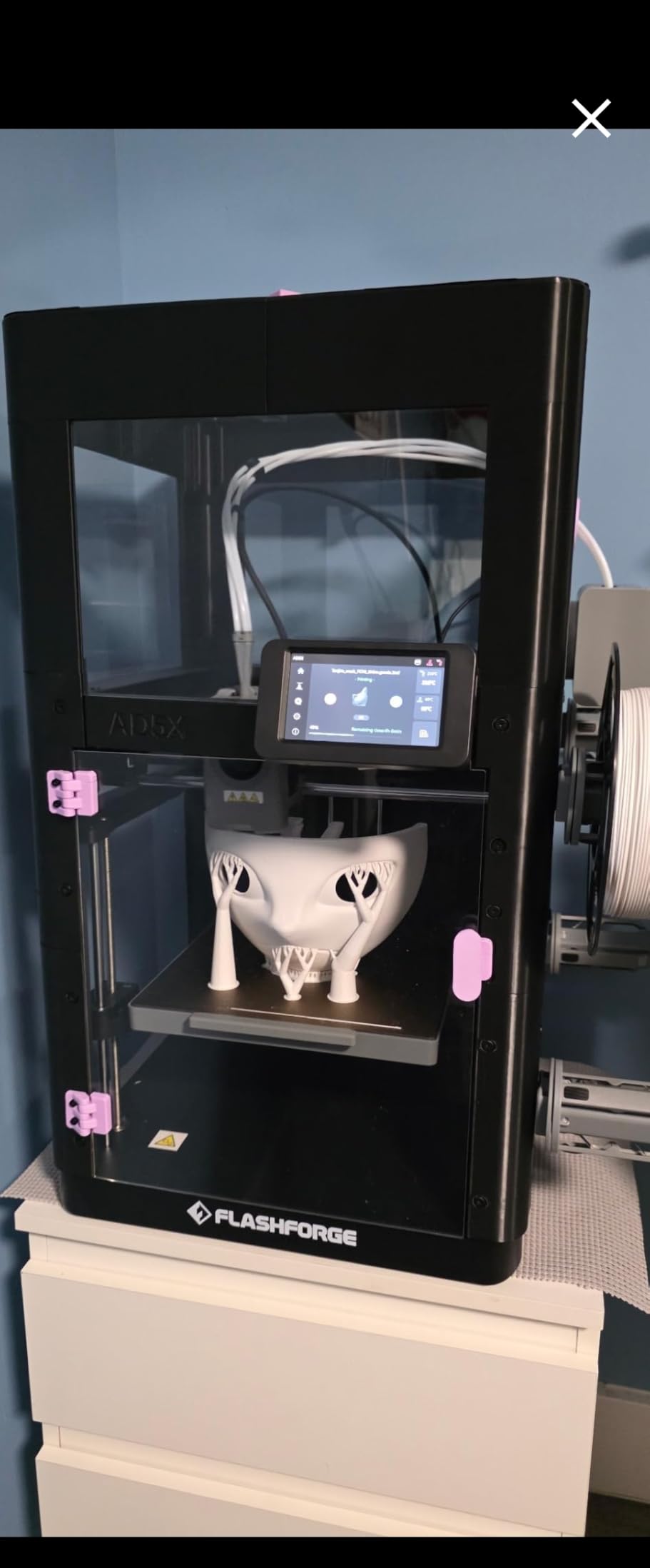 FLASHFORGE AD5X Multi-Color 3D Printer, CoreXY 600mm/s High-Speed, 1-Click Auto Leveling, 300°C Direct Drive Extruder, 220x220x220mm Build Volume, Ideal for Precision and Efficiency customer photo 1