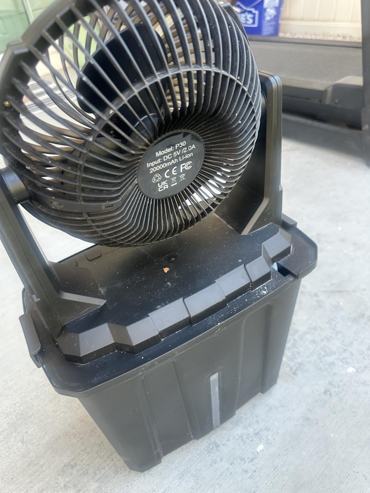 Ausic Portable Misting Fan, 9L 10-inch Outdoor Mist Fans for Outside Patios Cooling, 20000mAh Rechargeable Battery Fan with Water Box, 3 Strong Winds, 3 Spray Mister, Camping/Beach Summer Essentials customer photo 1