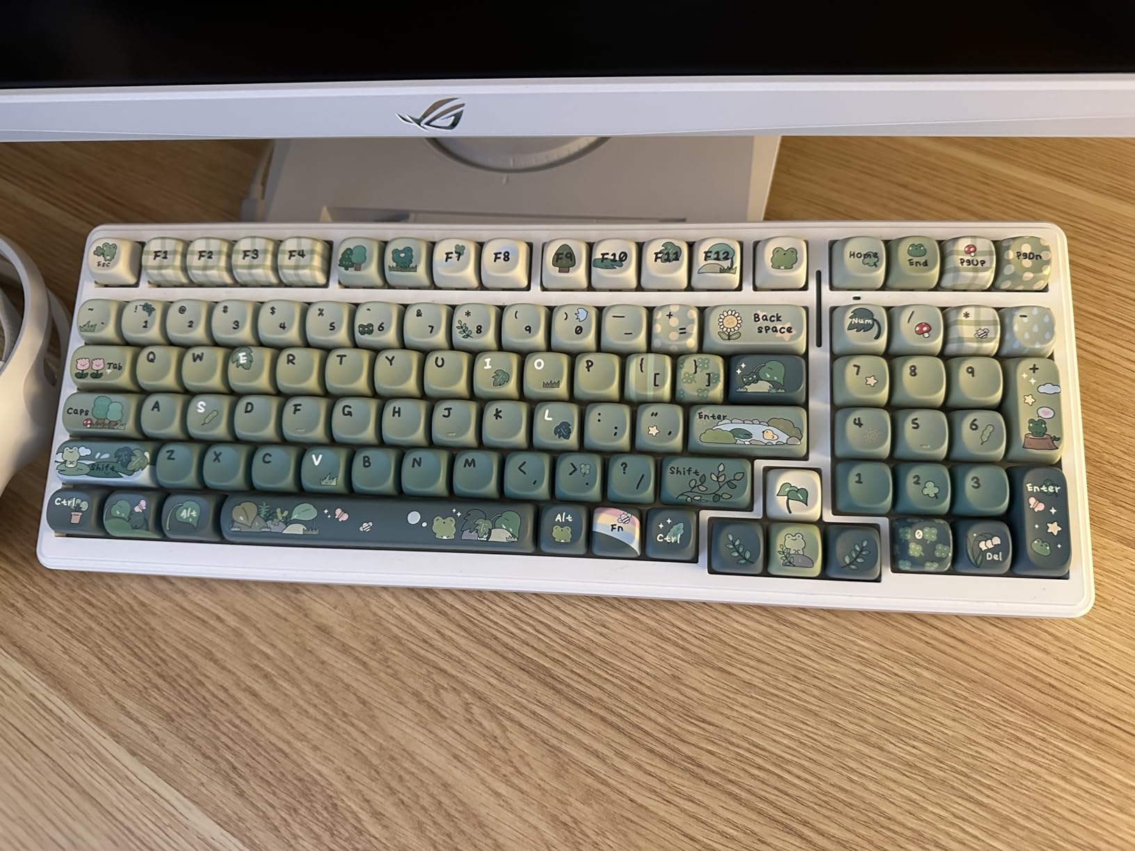 KiiBoom X Cosydiaries Rainy Froggy Day Keycap Set, 144 Keycaps | PBT Custom Keycaps for Mechanical Keyboard, Compatible with ANSI/ISO, 60%, 65%, 75%, TKL, Full-Sized Layout (MOA Profile) customer photo 1