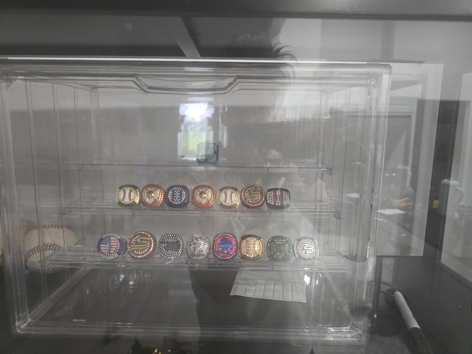 Acrylic Display Case for Collectibles, 4 Tier Figure Display Box with 3 Movable Dividers, Magnetic Door, Clear Showcase, Dustproof customer photo 1