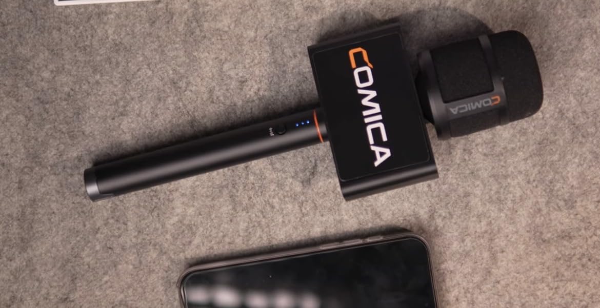 COMICA Revo S Wireless Handheld Microphone for iPhone, USB C Interview Microphone, 48kHz/24bit Audio Recording, 15H Battery, Smartphone Mic for Content Creator, Reporter, Podcast, Street Interview customer photo 1