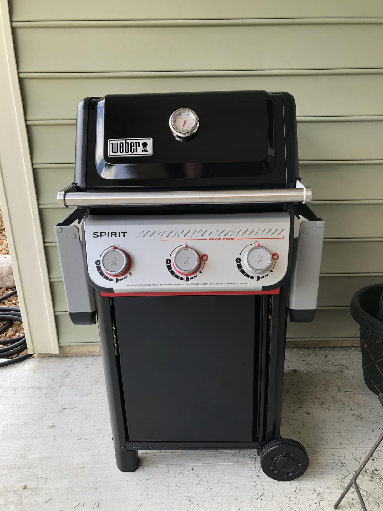 Weber Spirit E-325 Gas Grill, Outdoor Cooking, Small Propane Grill, Black | 3 Burners, Sear Zone w/Boost Burners, Porcelain-Enameled Cast-Iron Grates, Weber Works Rails, BBQ Grill customer photo 2