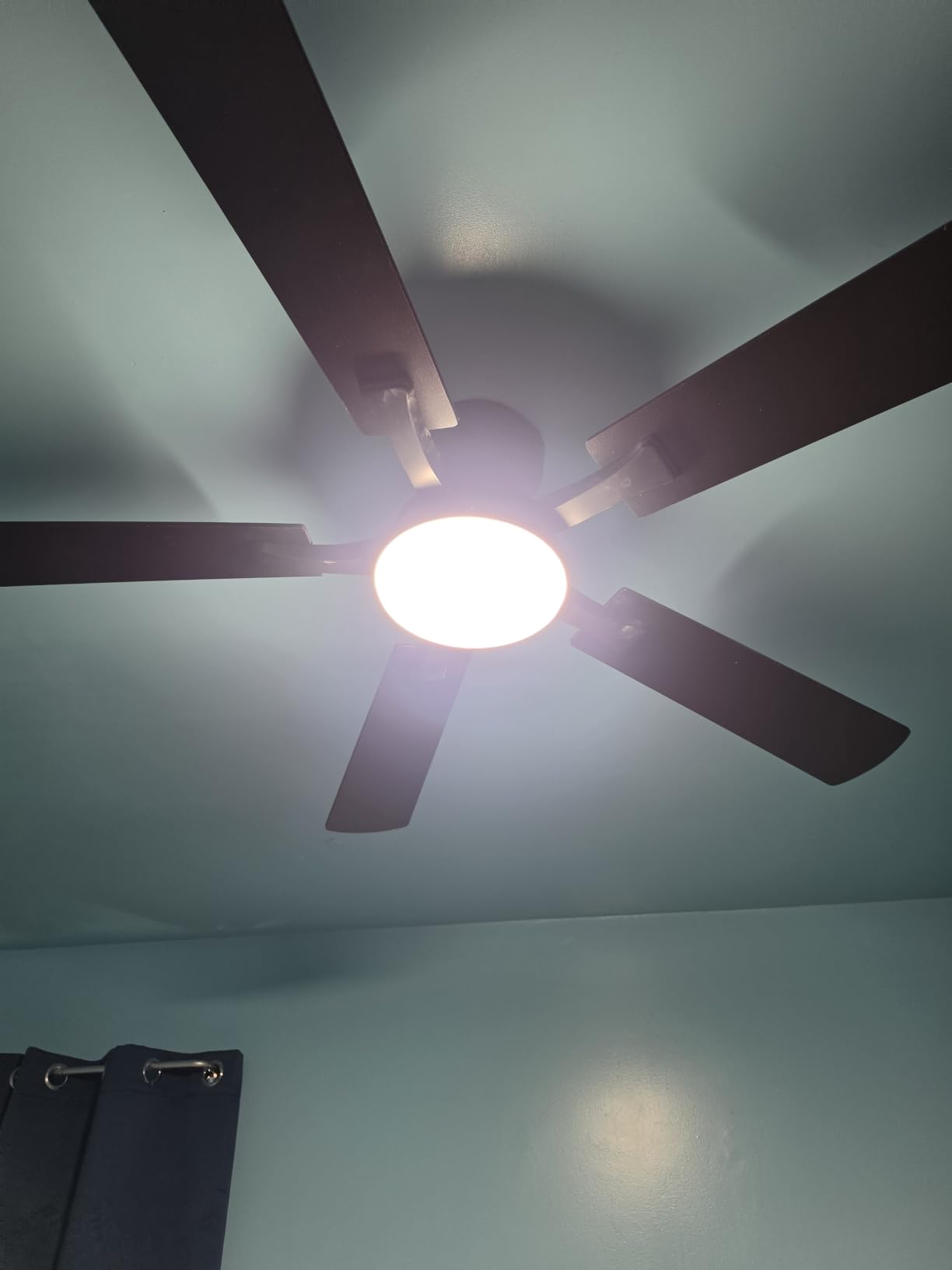 ZMISHIBO 52 Inch Ceiling Fans with Lights, Remote&App Control, Flush Mount | Low Profile, Dimmable 20W LED Light, Quiet Reversible Motor, Strong Airflow, Easy Install for Bedroom/Living Room/Apt, Black customer photo 1