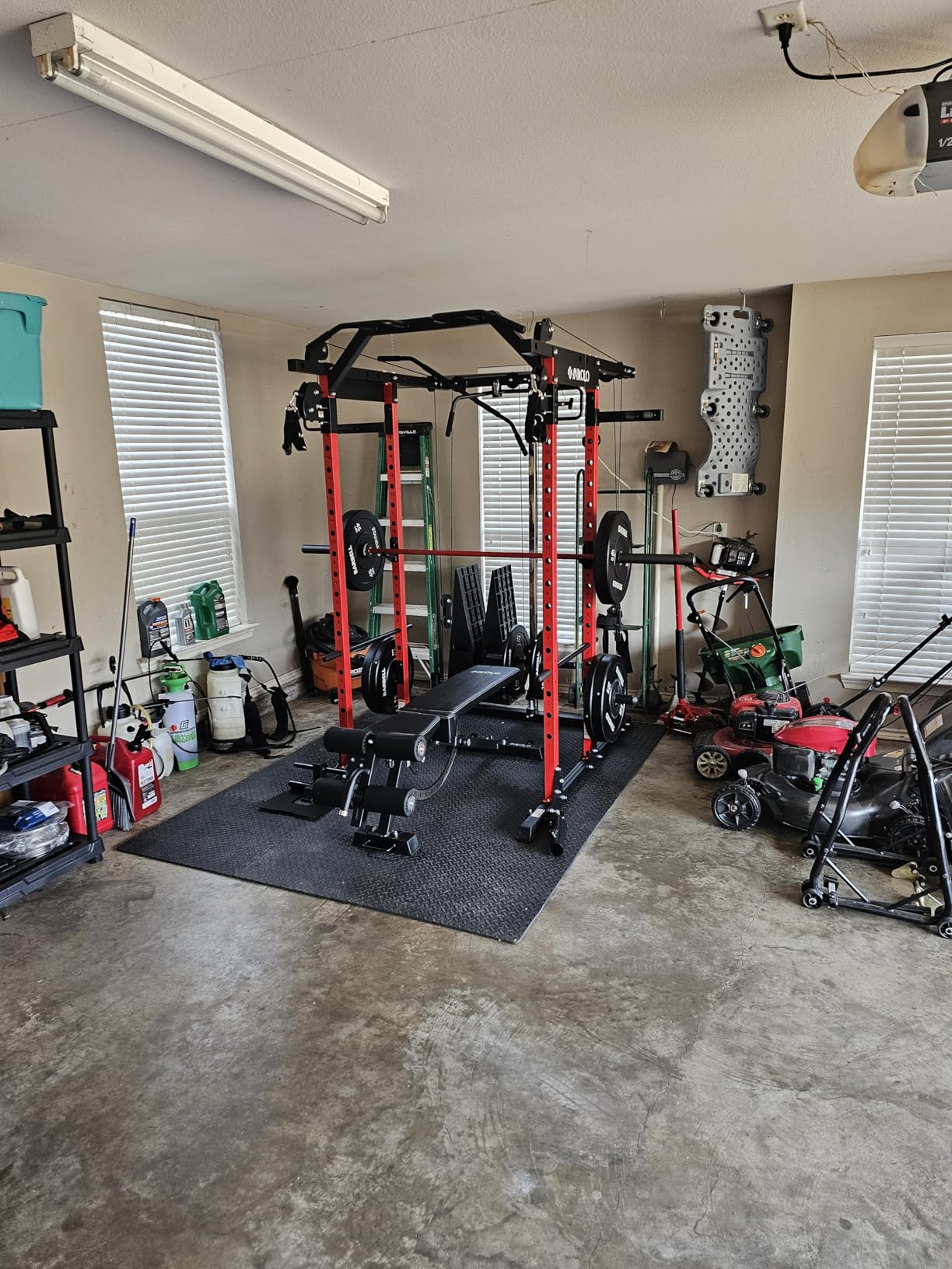 Mikolo Power Cage, Power Rack with Cable Crossover System, 1500LBS Squat Rack with LAT Pull Down System, Workout Cage with Pulley System for Fitness Home Gym customer photo 1