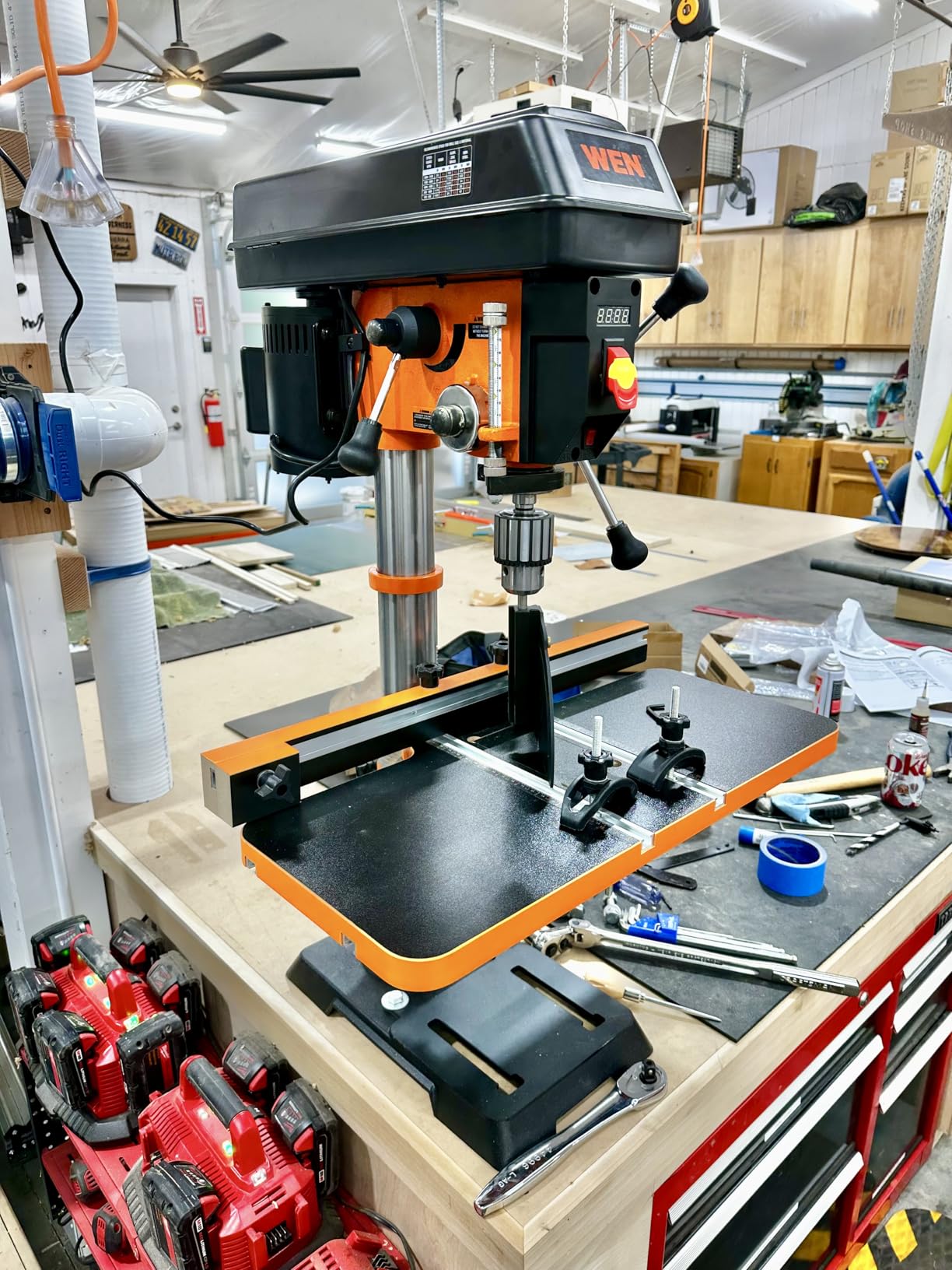 WEN 12-Inch Benchtop Drill Press, 6.2-Amp Variable Speed Motor with Cast Iron Construction, Laser and LED Work Light (DP1263V) customer photo 2