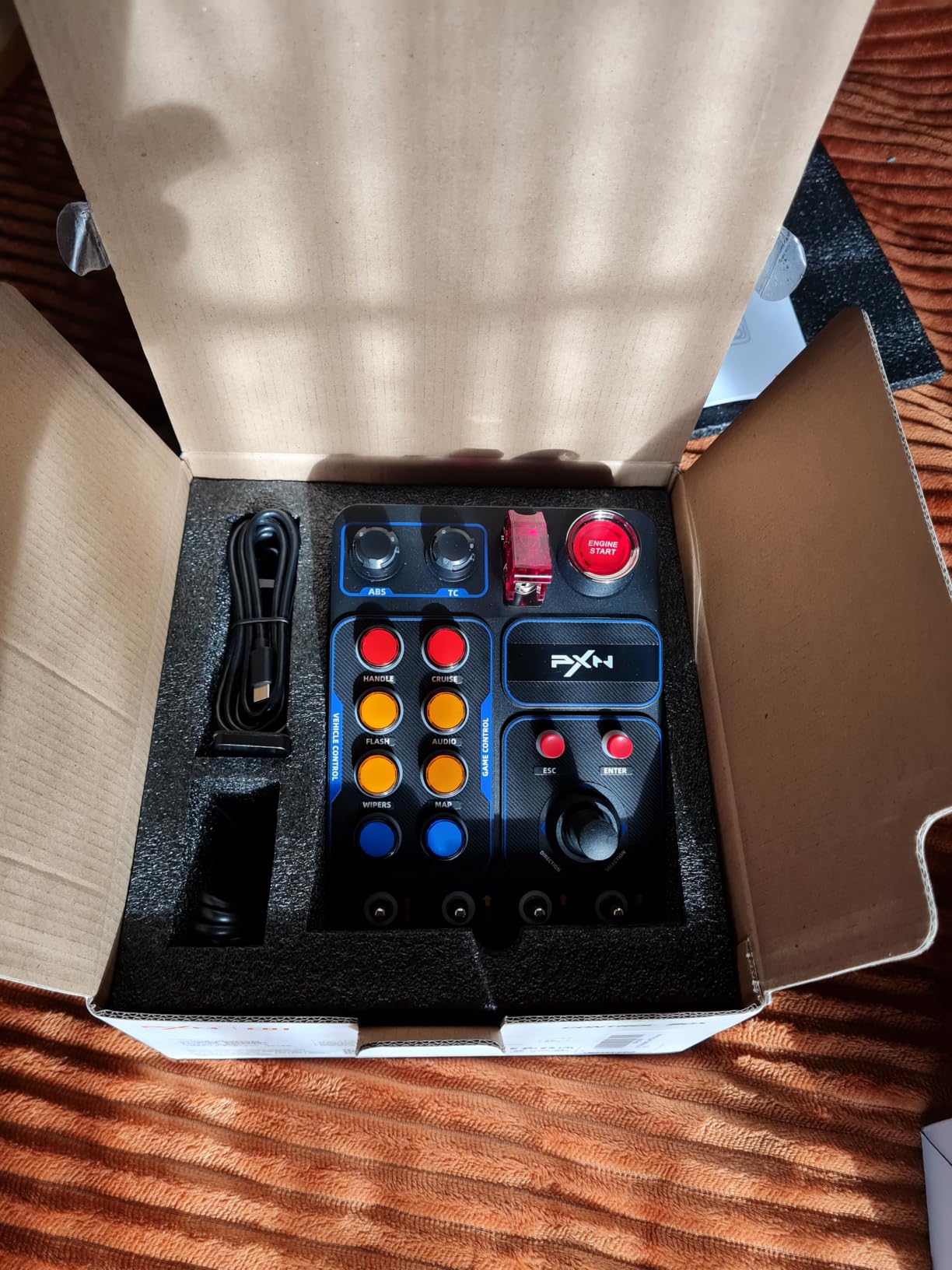 PXN CB1 Racing Button Box PC USB Simulation Racing Instrument Center Control Button Box Multi-function 30 Programmable Buttons for PC/V9 gen2, Adjustable RGB Lighting, For Truck ETS2 Hub Sim racing customer photo 2