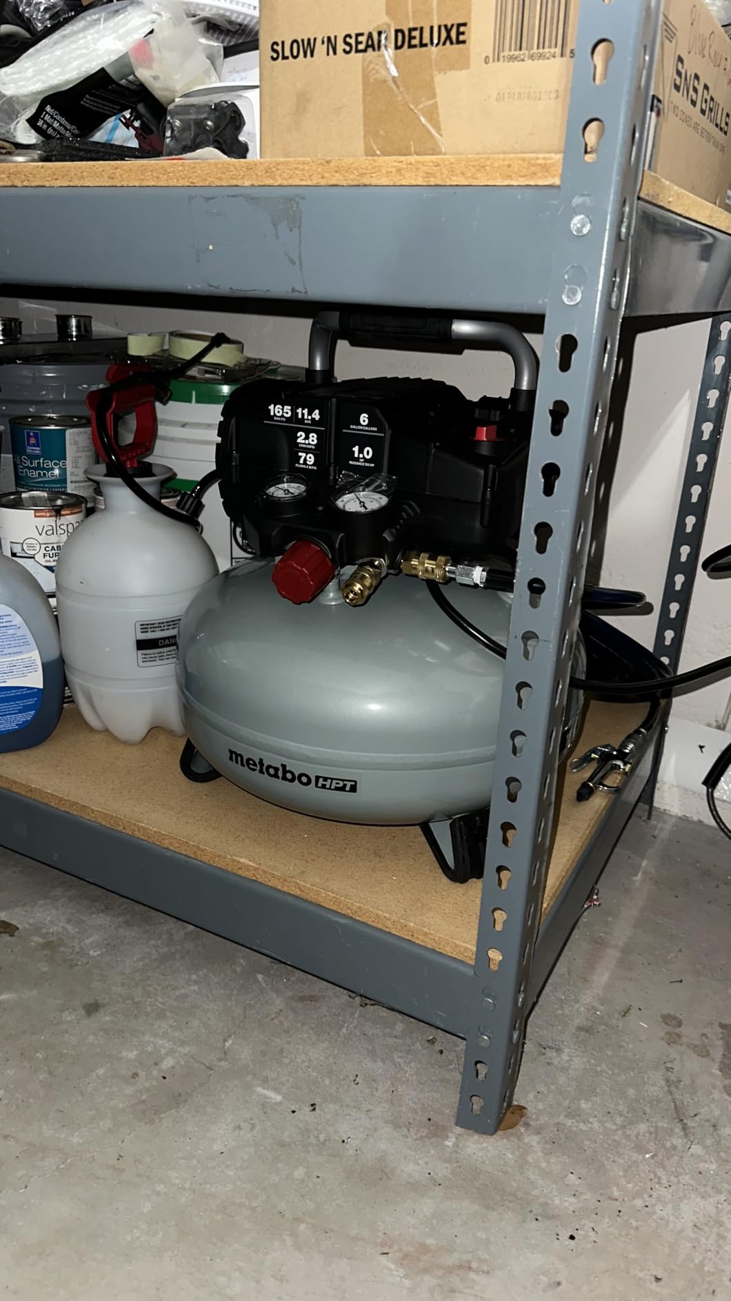 Metabo HPT Pancake Air Compressor, 6-Gallon 165PSI, Portable Air Compressor with 1.0 HP Oil-Free High Efficiency Motor, Lightweight, Quick Couplers for Fast Tool Changes, EC711S customer photo 2