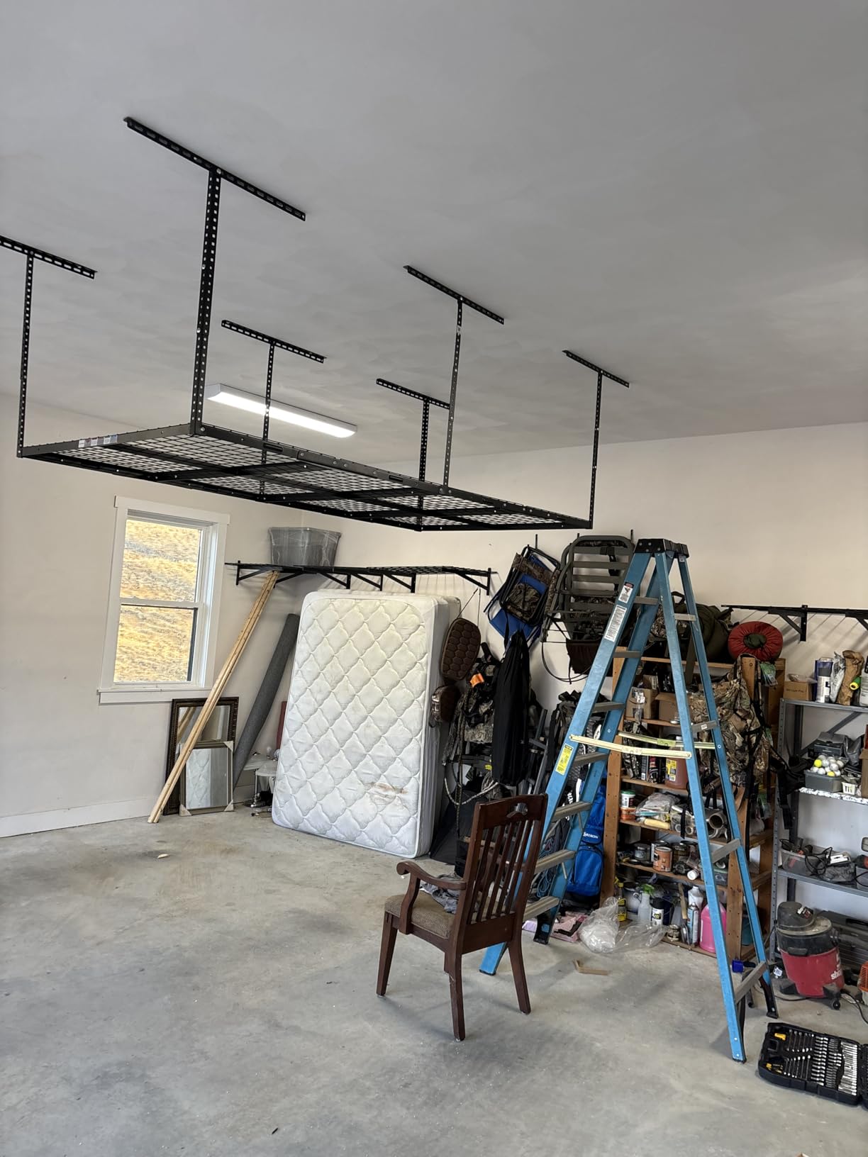 Jusgym 4 Pack Wall Mounted Garage Shelving, 2x3ft, 1400lbs Integrated Grid | Wall Mounted Floating Design, 24