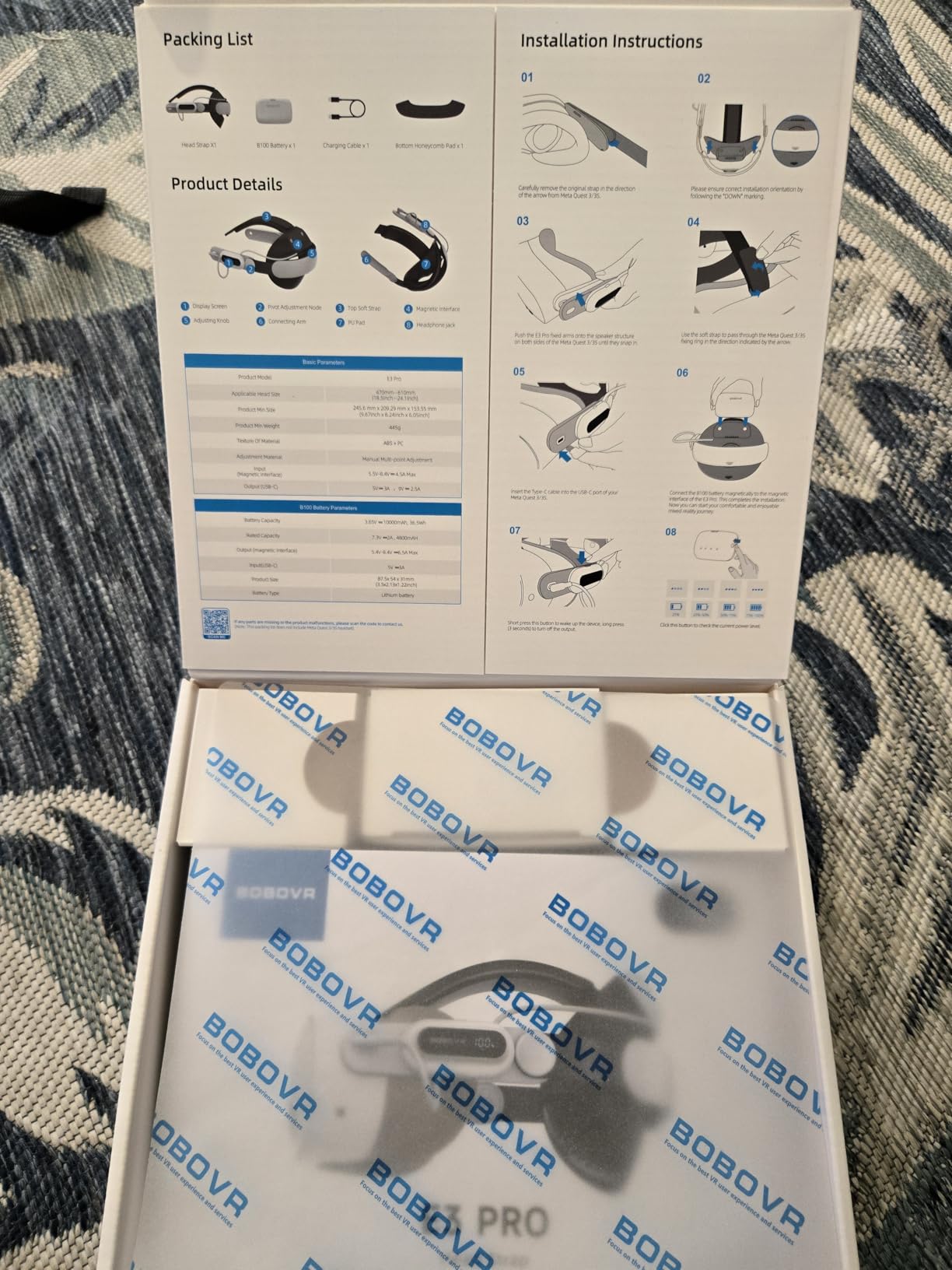 BOBOVR E3 Pro Battery Strap Accessories for Meta Quest 3/3S, 10000mAh Hot Swappable Fast Charging Battery and 3.5mm Audio Expansion customer photo 2