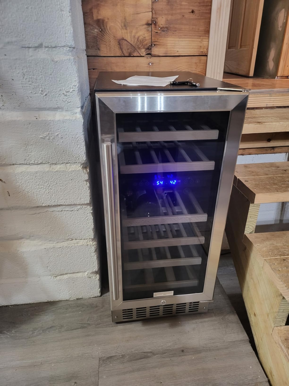 Antarctic Star Wine Fridge,15 Inch Wine Cooler Refrigerator Under Counter(41-68°F),28 Bottles Built-in Dual Zone &Freestanding Wine Refrigerator with Stainless Steel & Double-Layer Tempered Glass Door customer photo 1