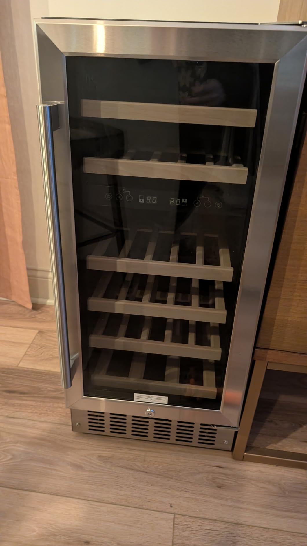 Antarctic Star Wine Fridge,15 Inch Wine Cooler Refrigerator Under Counter(41-68°F),28 Bottles Built-in Dual Zone &Freestanding Wine Refrigerator with Stainless Steel & Double-Layer Tempered Glass Door customer photo 2